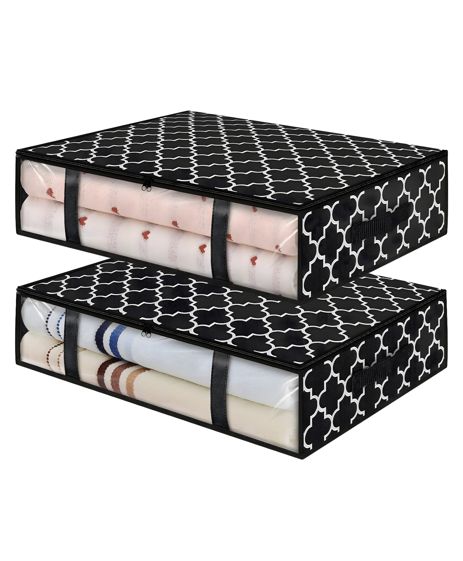 COZY VIBES Storage Bags Bins Clothes Storage, Foldable Blanket Storage Bags, Under Bed Storage Containers for Organizing, Clothing, Bedroom, Organizer- PACK OF 1- COLOR MAY VARY-image-20