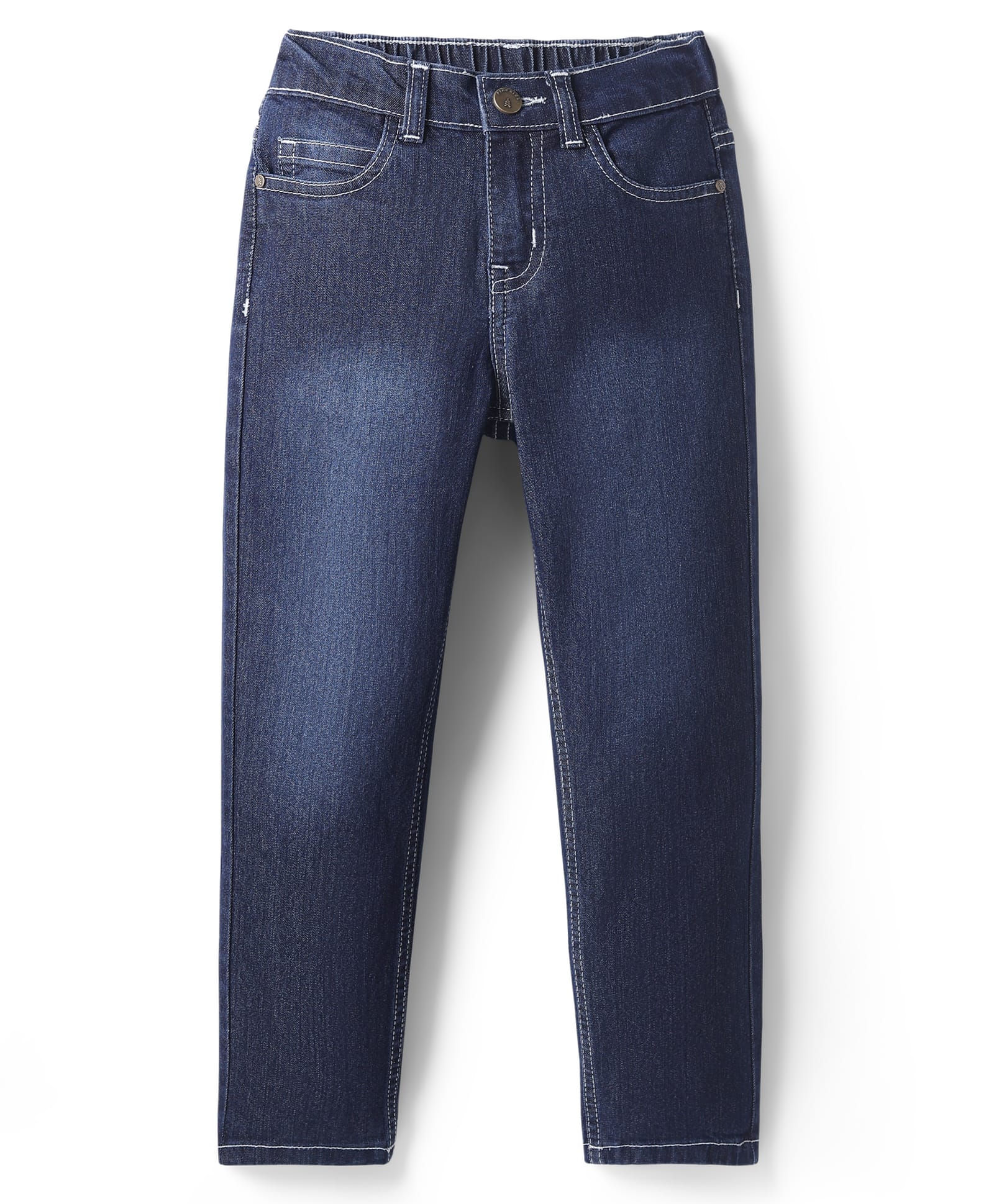 Pine Kids Woven Full Length Washed Denim Jeans - Navy Blue-picture-14