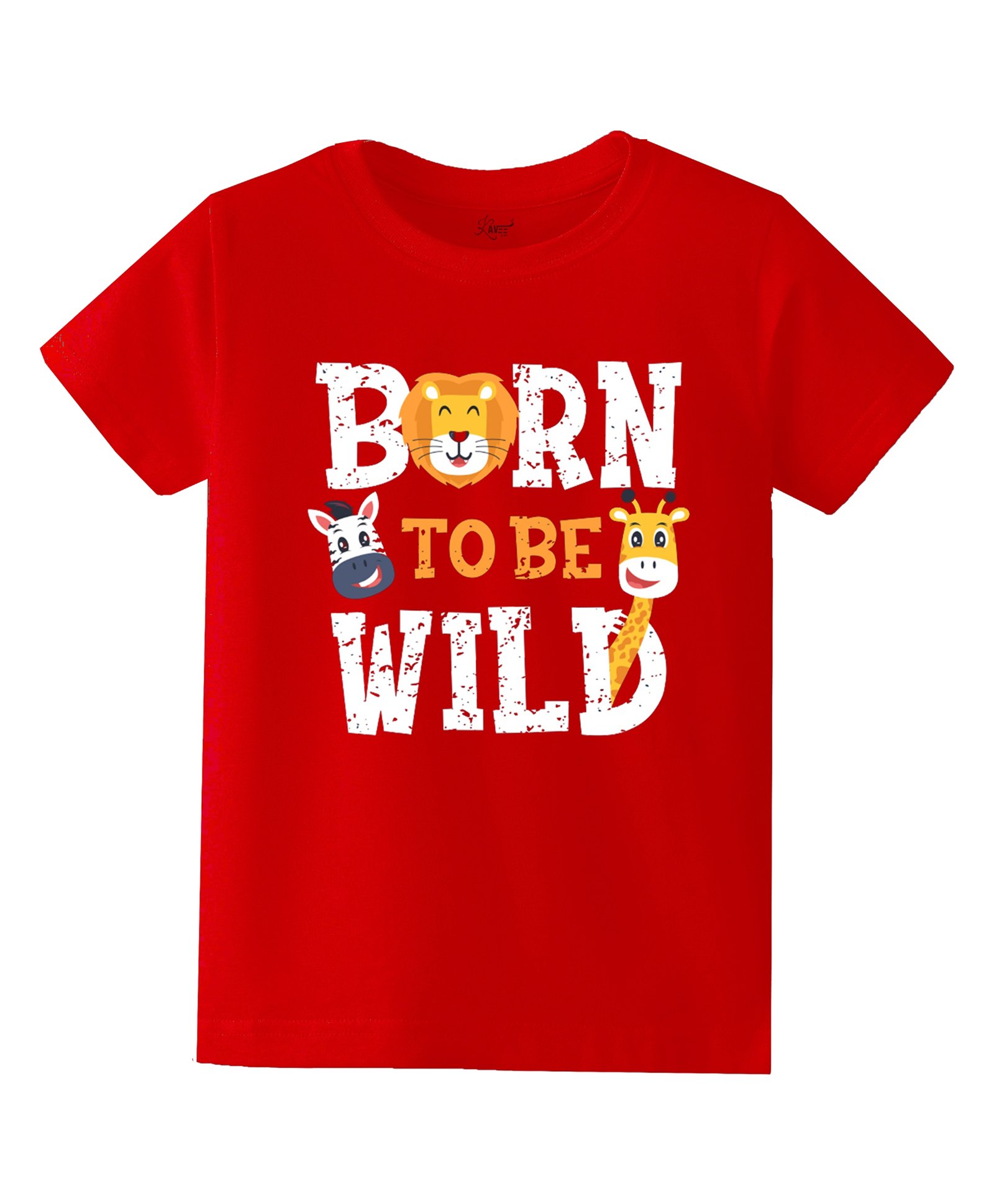 KAVEE Pure Cotton Half Sleeves Born To Be Wild Text Printed Bio Washed Tee - Red-picture-28