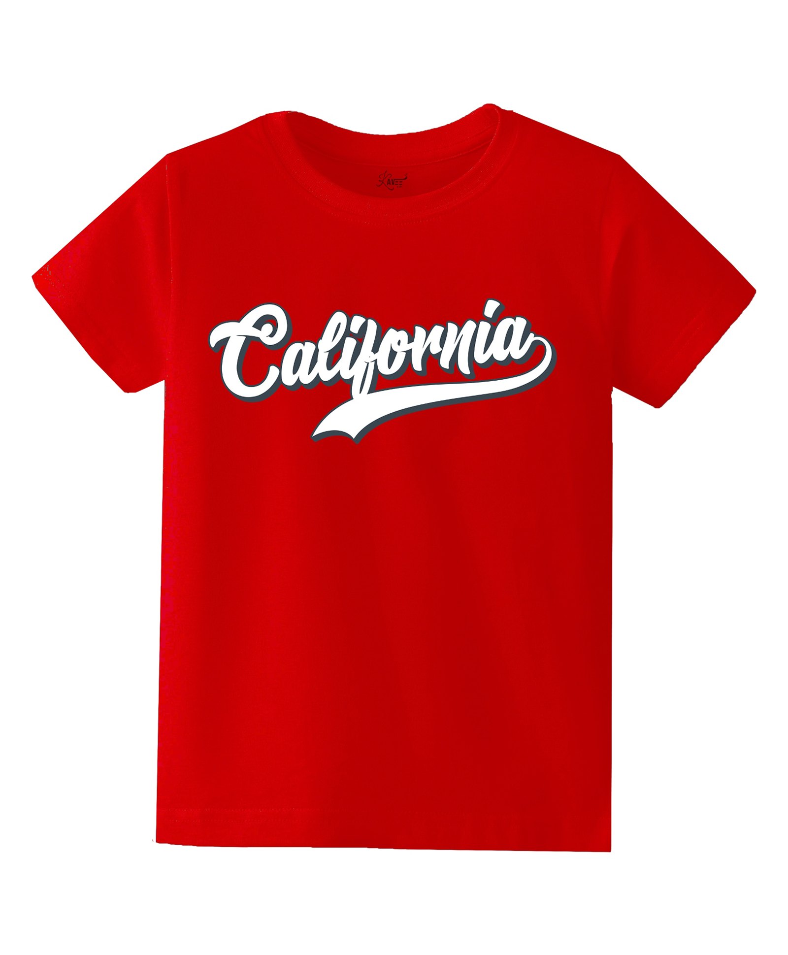 KAVEE Pure Cotton Half Sleeves California Text Printed Bio Washed Tee - Red-picture-31