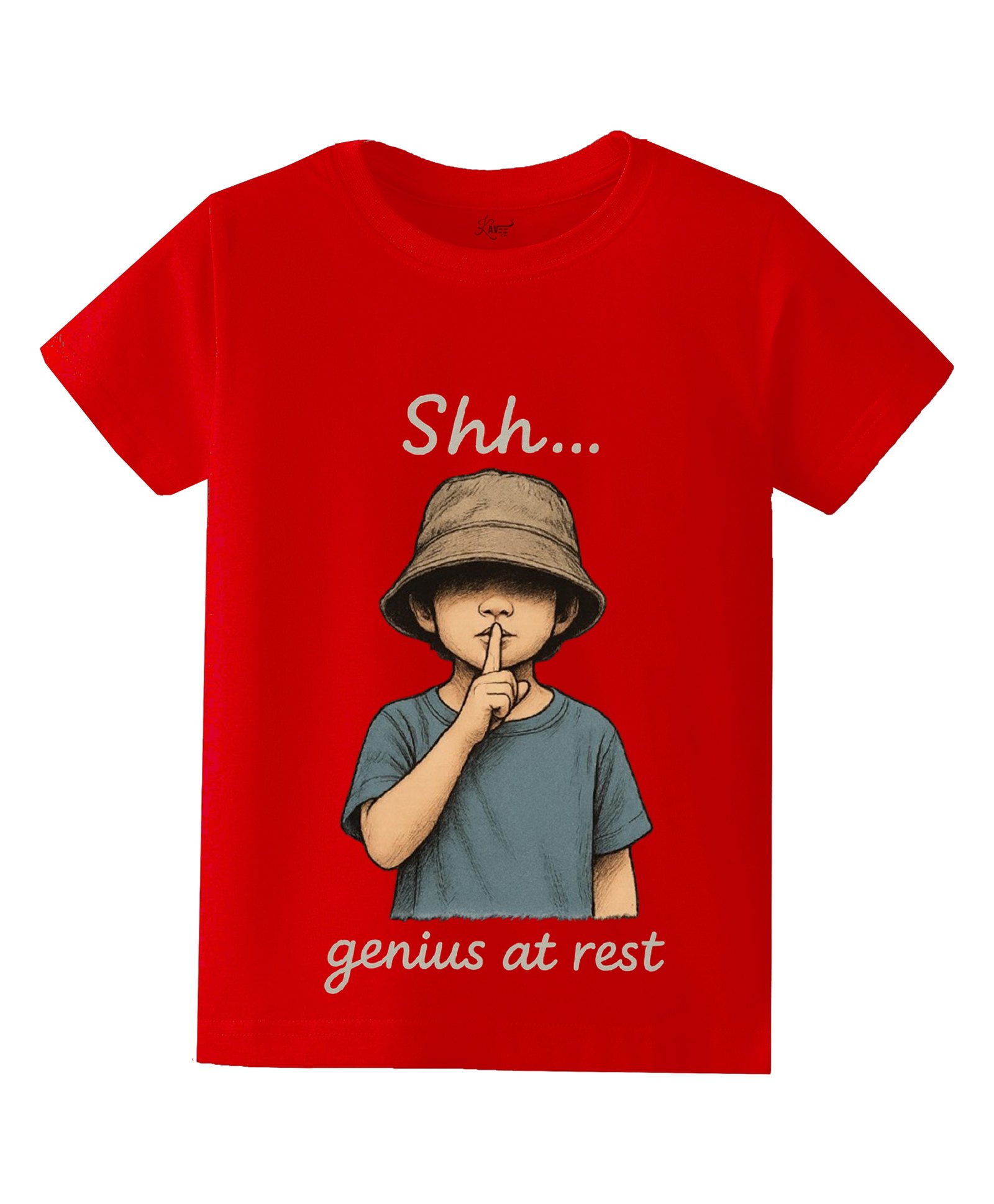 KAVEE Pure Cotton Half Sleeves Boy Printed Bio Washed Tee - Red-image-0