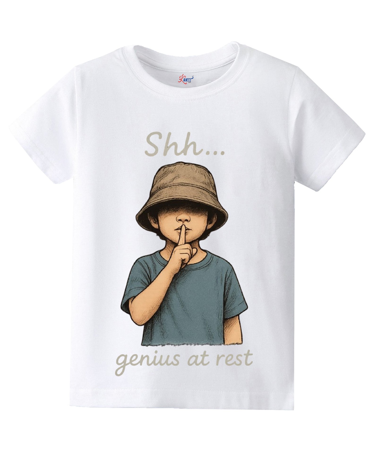 KAVEE Pure Cotton Half Sleeves Boy Printed Bio Washed Tee - White-image-14