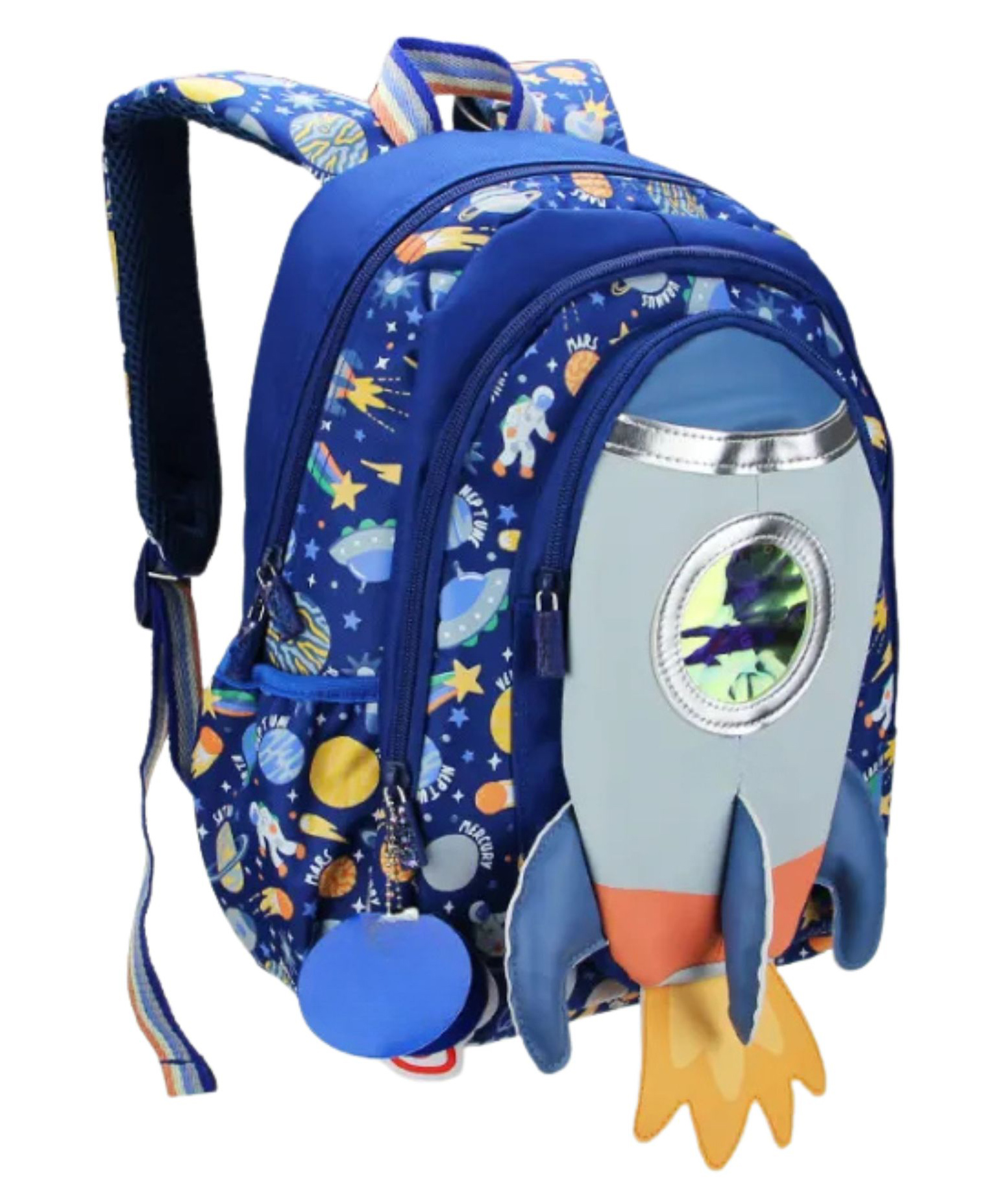 Cots and Cuddles 3D Rocket Design with Front pocket Lightweight Backpack for Toddler Kids Perfect for Preschool & Outings Height 14 inches-image-6