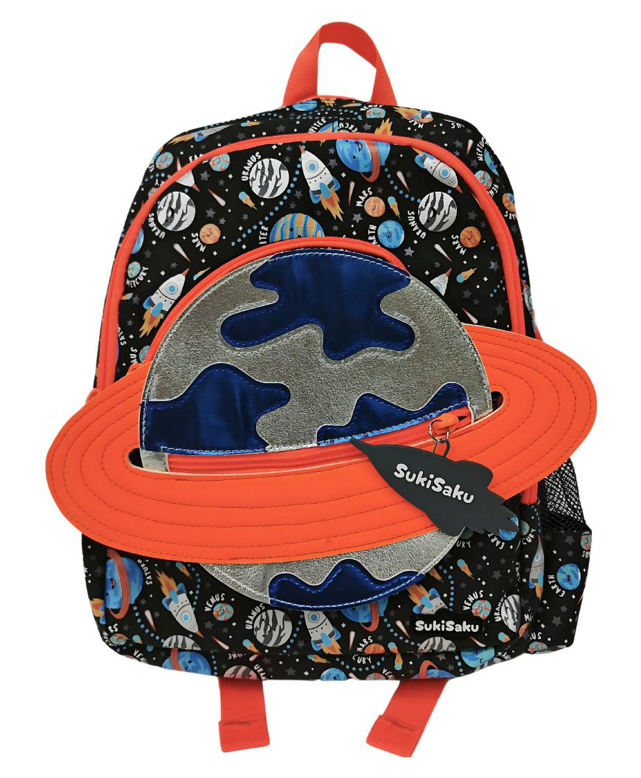Cots and Cuddles 3D Planet Design with front Pocket Lightweight Backpack for Toddler Kids Perfect for Preschool & Outings Height 14 inches-image-19