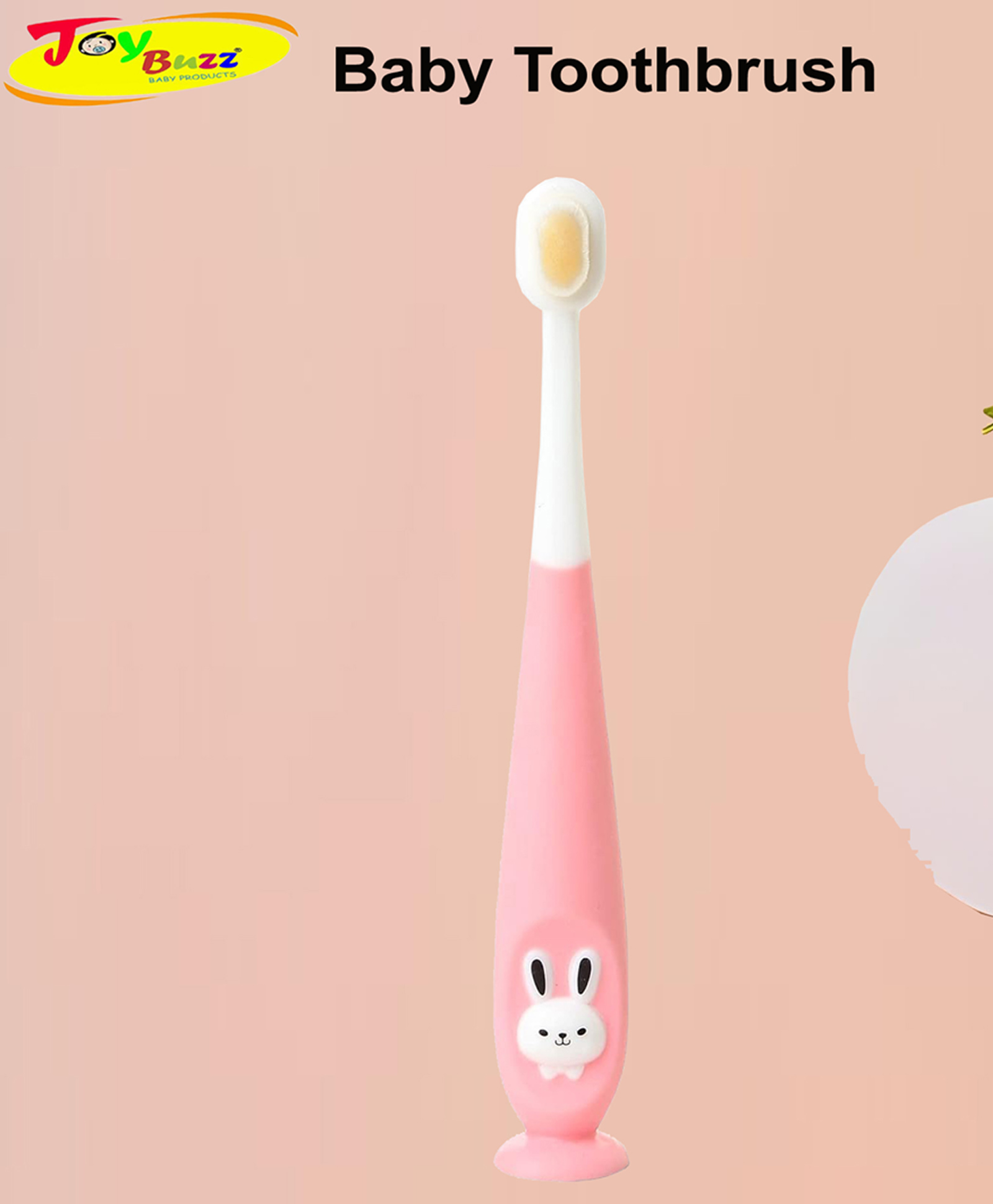 Joy Buzz Baby Toothbrush I Supersoft Bristles & Section Cup Base Tooth Brush for Kids/Babies/Toddlers - Pink-picture-21