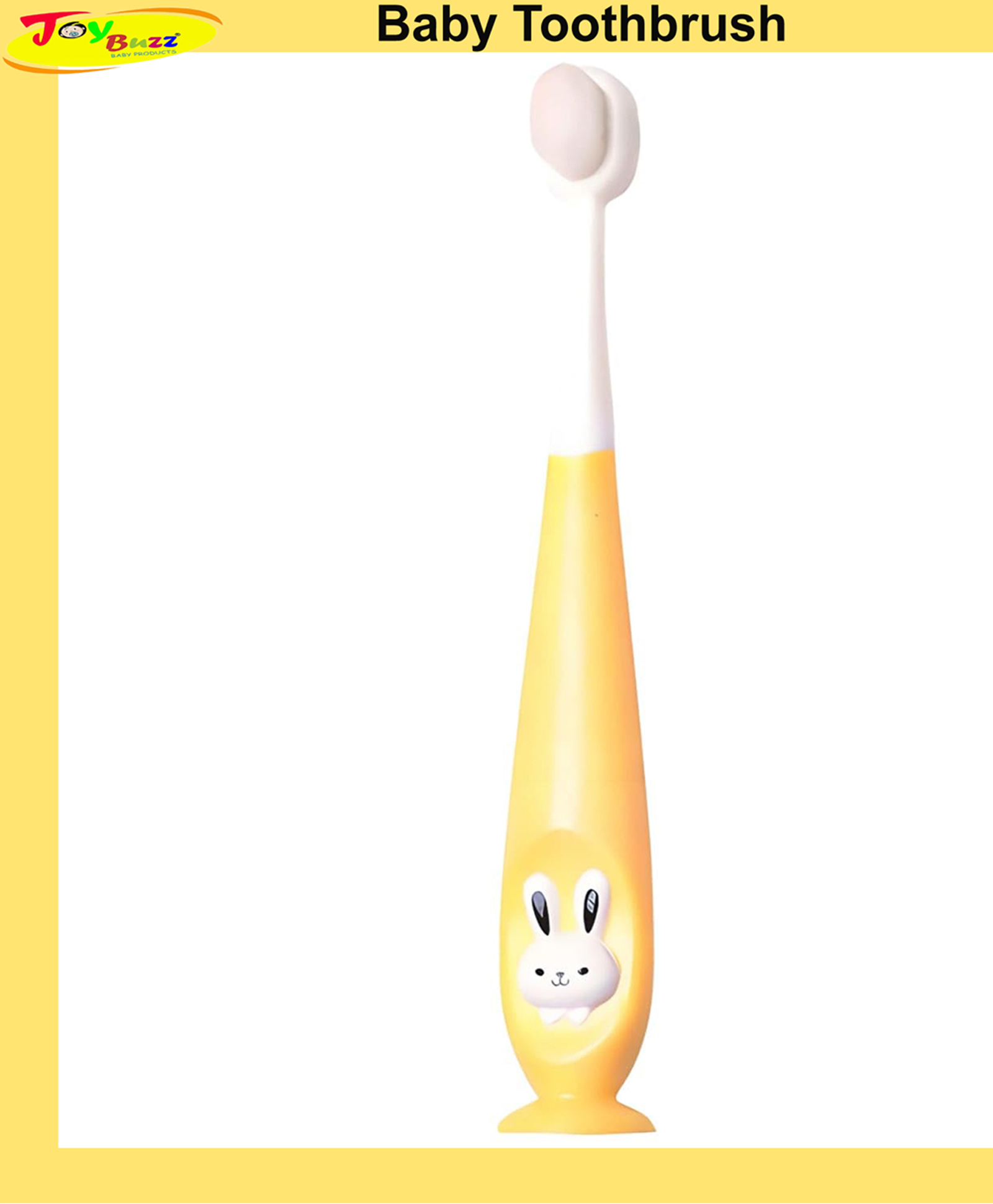 Joy Buzz Baby Toothbrush I Supersoft Bristles & Section Cup Base Tooth Brush for Kids/Babies/Toddlers - Yellow-picture-20