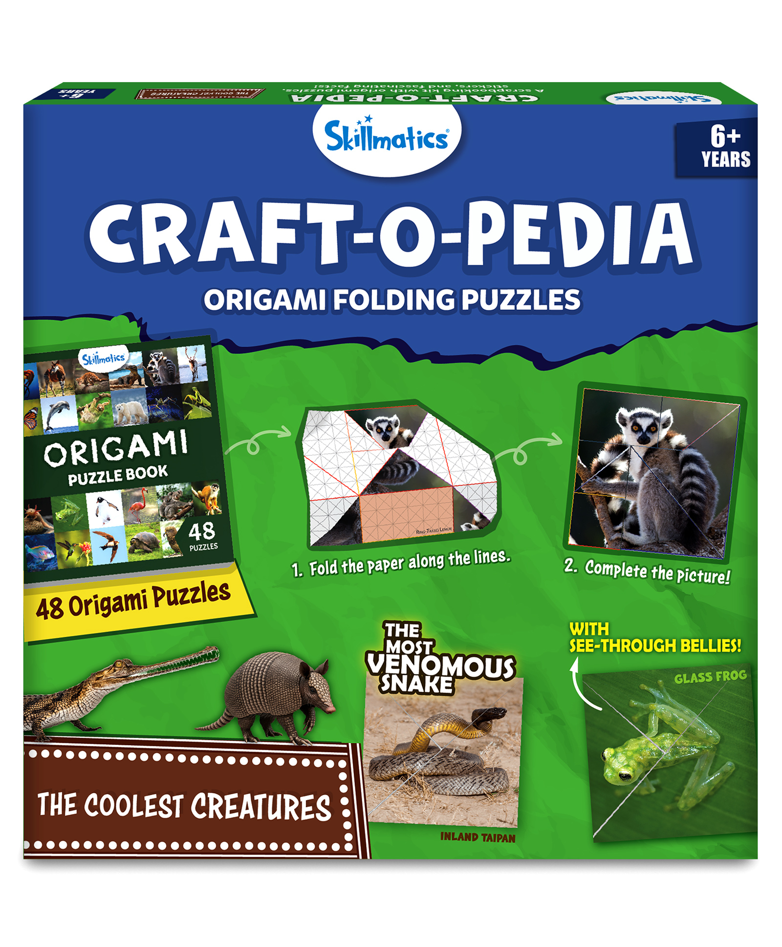 Skillmatics Origami Puzzle Book - Coolest Creatures, DIY Folding Craft & Activity Kit, Educational Toy with 48 Puzzles, Fun Learning Gifts for Girls & Boys Ages 7 and Up-image-37