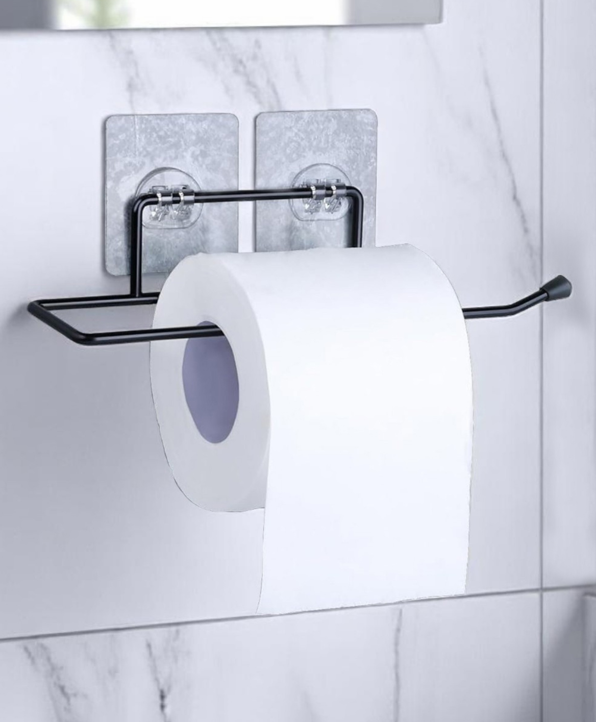 Go Hooked Toilet Paper Holder Self Adhesive, Kitchen, Washroom Wall Mount (Pack of 1)-image-3