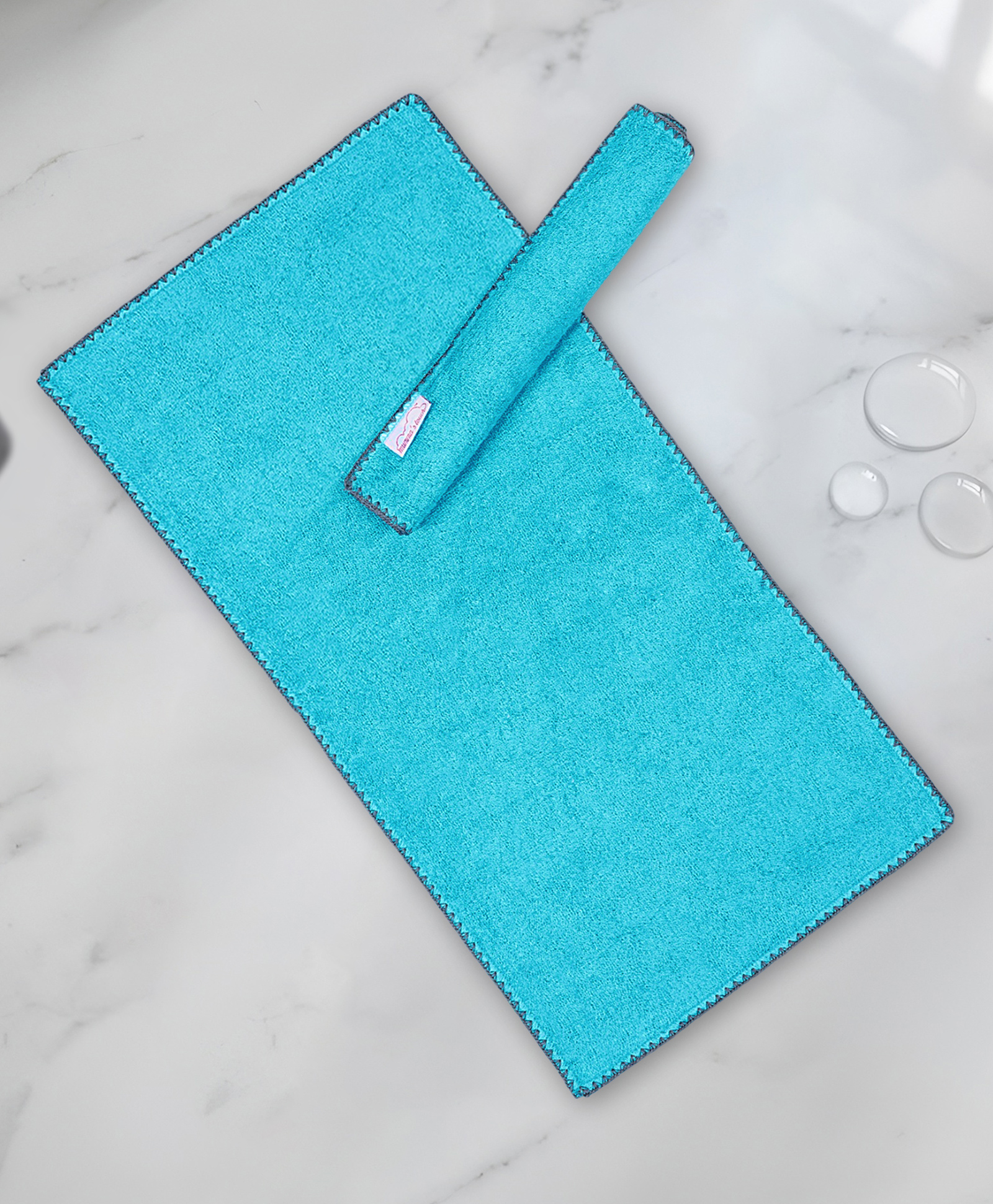 Mumma's Touch Organic Bamboo Baby Wash Cloth - Aqua - Pack of 2-image-47
