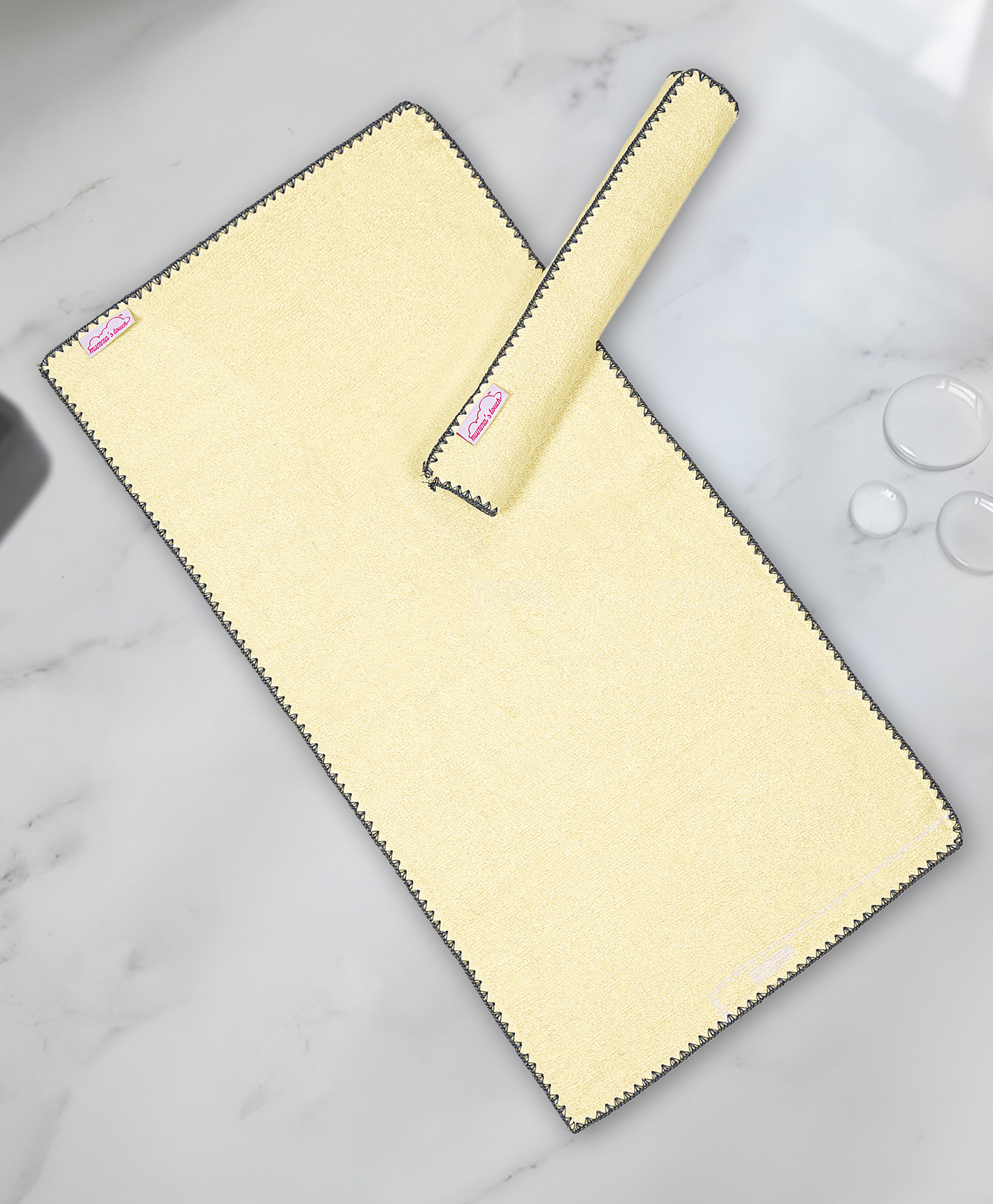 Mumma's Touch Organic Bamboo Baby Wash Cloth - Yellow - Pack of 2-picture-29