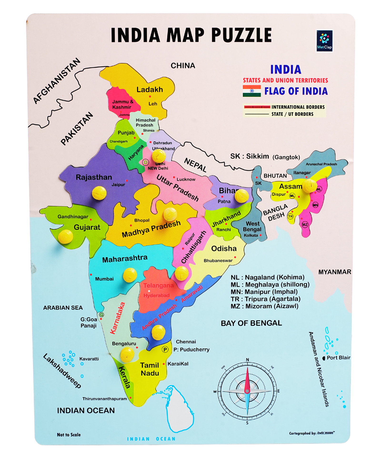 MetClap India Map Puzzle - Educational Geography Learning-image-43