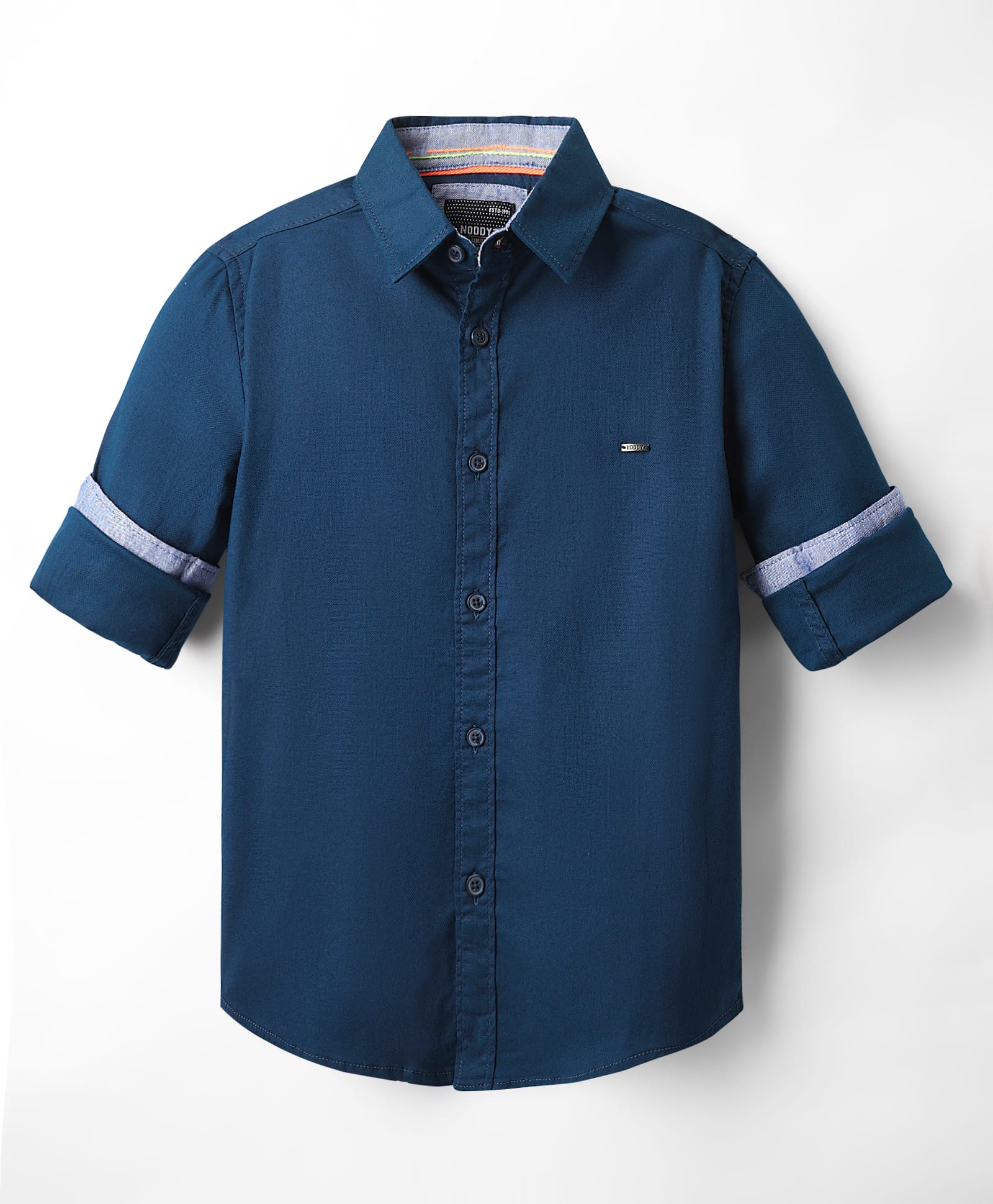 Noddy Full Sleeves Solid Shirt - Navy Blue-image-18