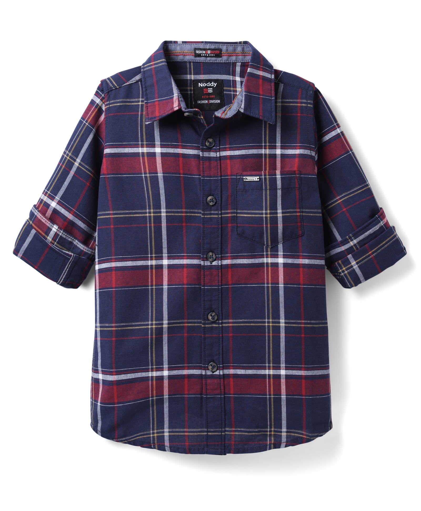 Noddy Full Sleeves Checked Shirt - Navy Blue-image-20