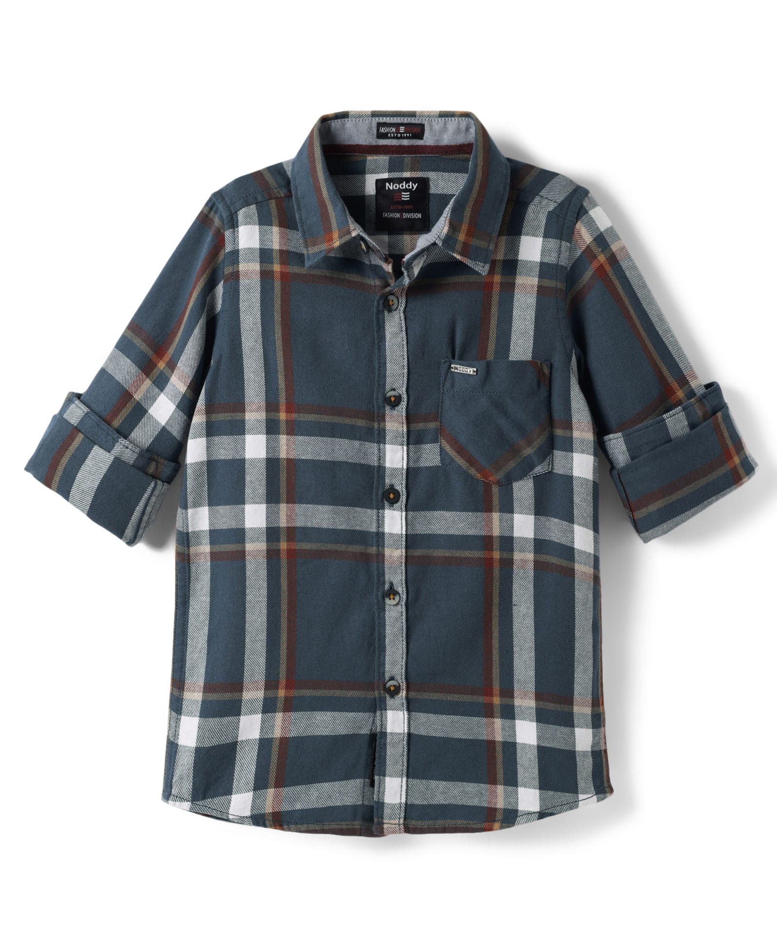 Noddy Full Sleeves Checked Shirt - Turquoise-picture-17