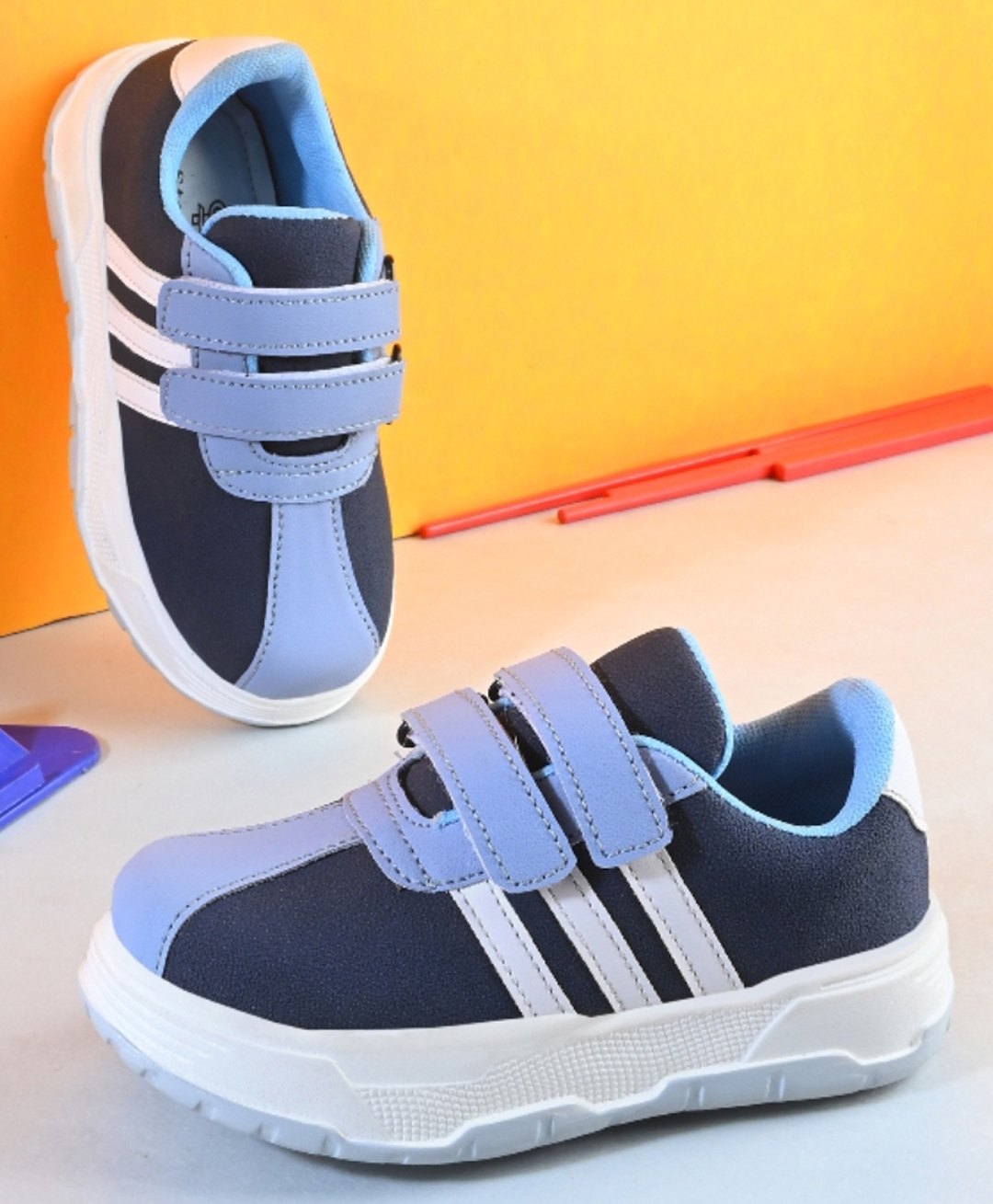 Stefens Striped Velcro Closure Shoes - Blue-picture-21