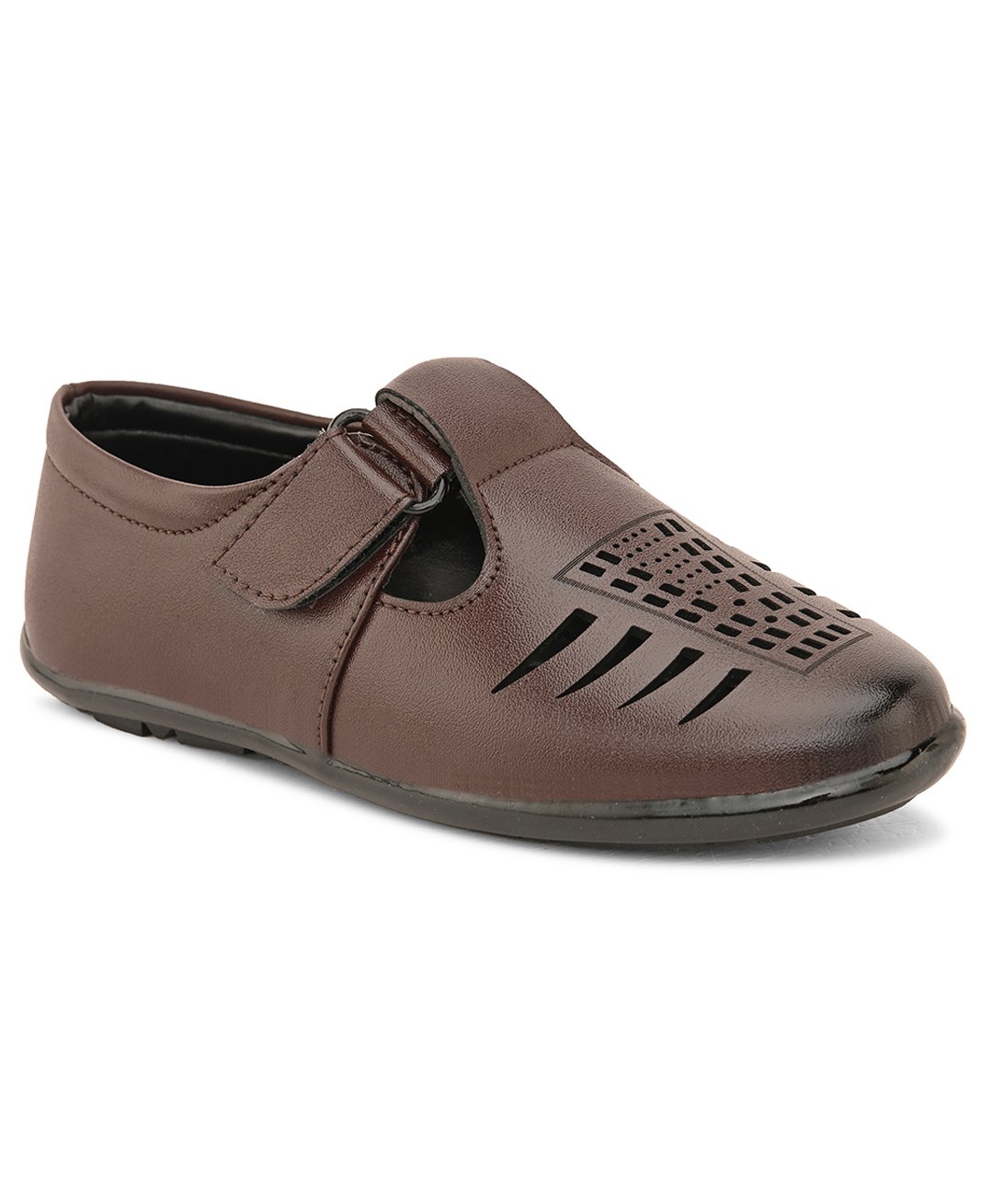 Stefens Cut Out Designed Velcro Closure Sandals - Brown-picture-48