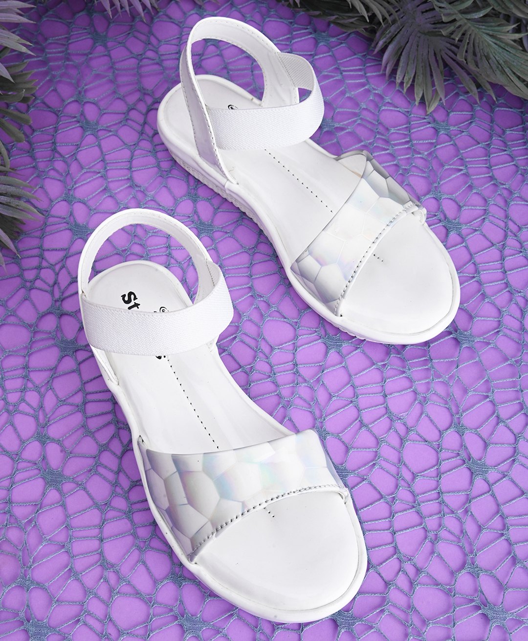 Stefens Abstract Detailed Slip On Sandals - White-picture-35