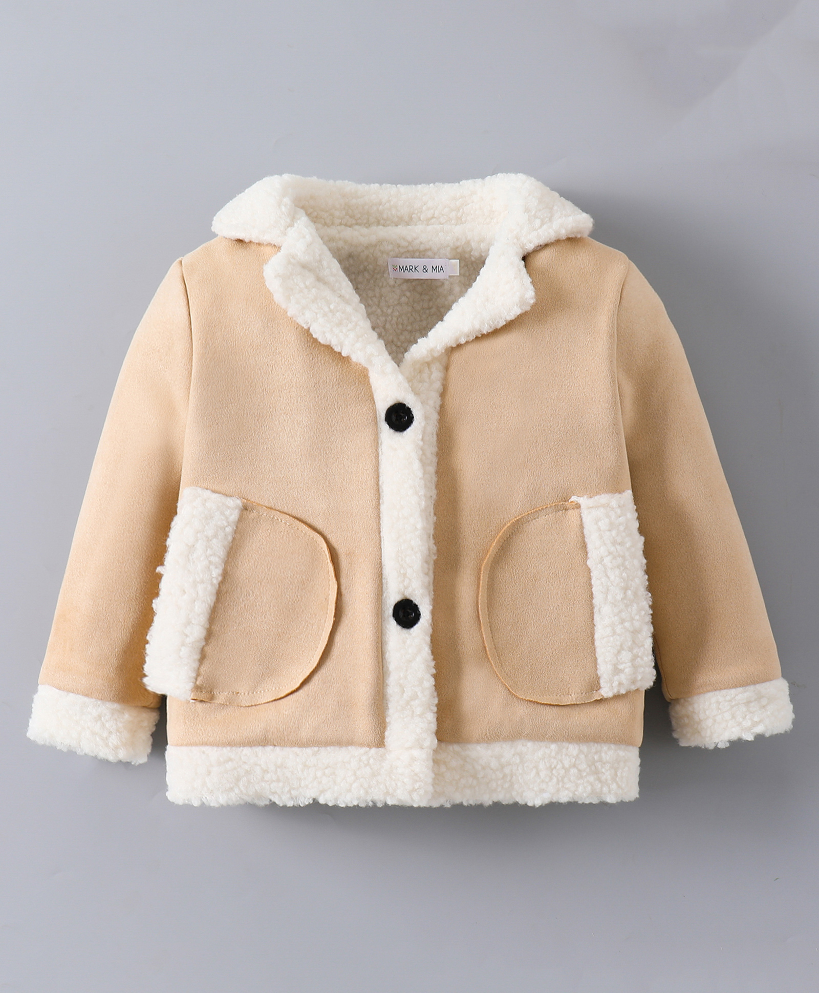 Mark & Mia Full Sleeves Jacket With Collar Neck & Pockets - Khaki-image-27