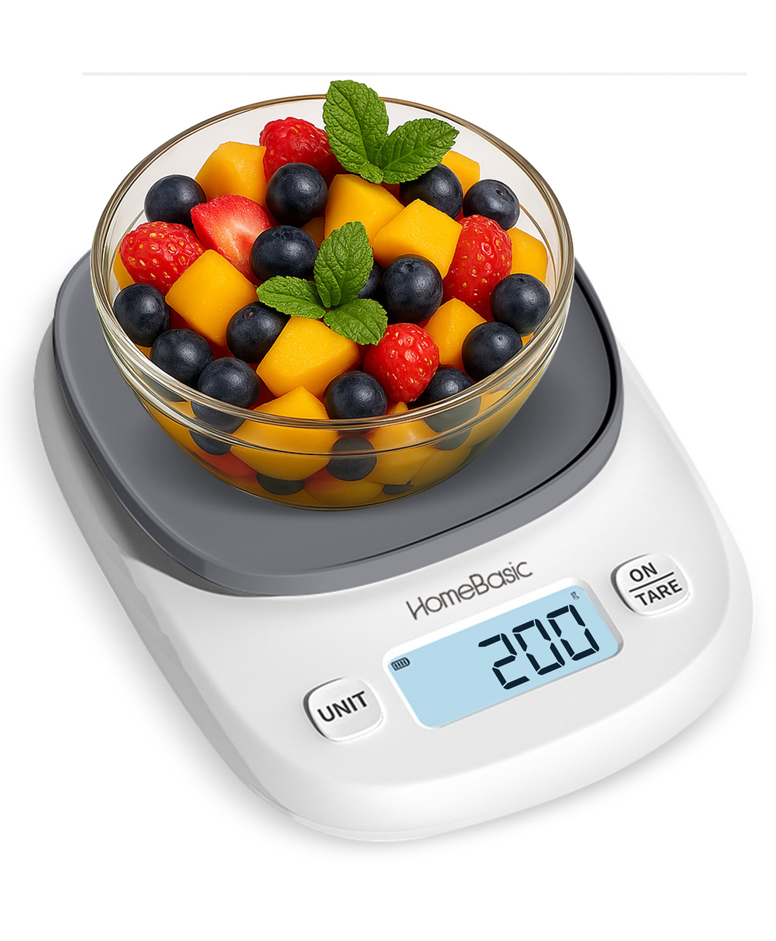 HomeBasic KS200 Portable Digital Kitchen Weighing Scale Machine for Home Baking, Cooking with Bright LCD, Touch Button, Auto-Off, 4 Measurement Units,Tare Function & Capacity up to 5kg (GREY)-image-34