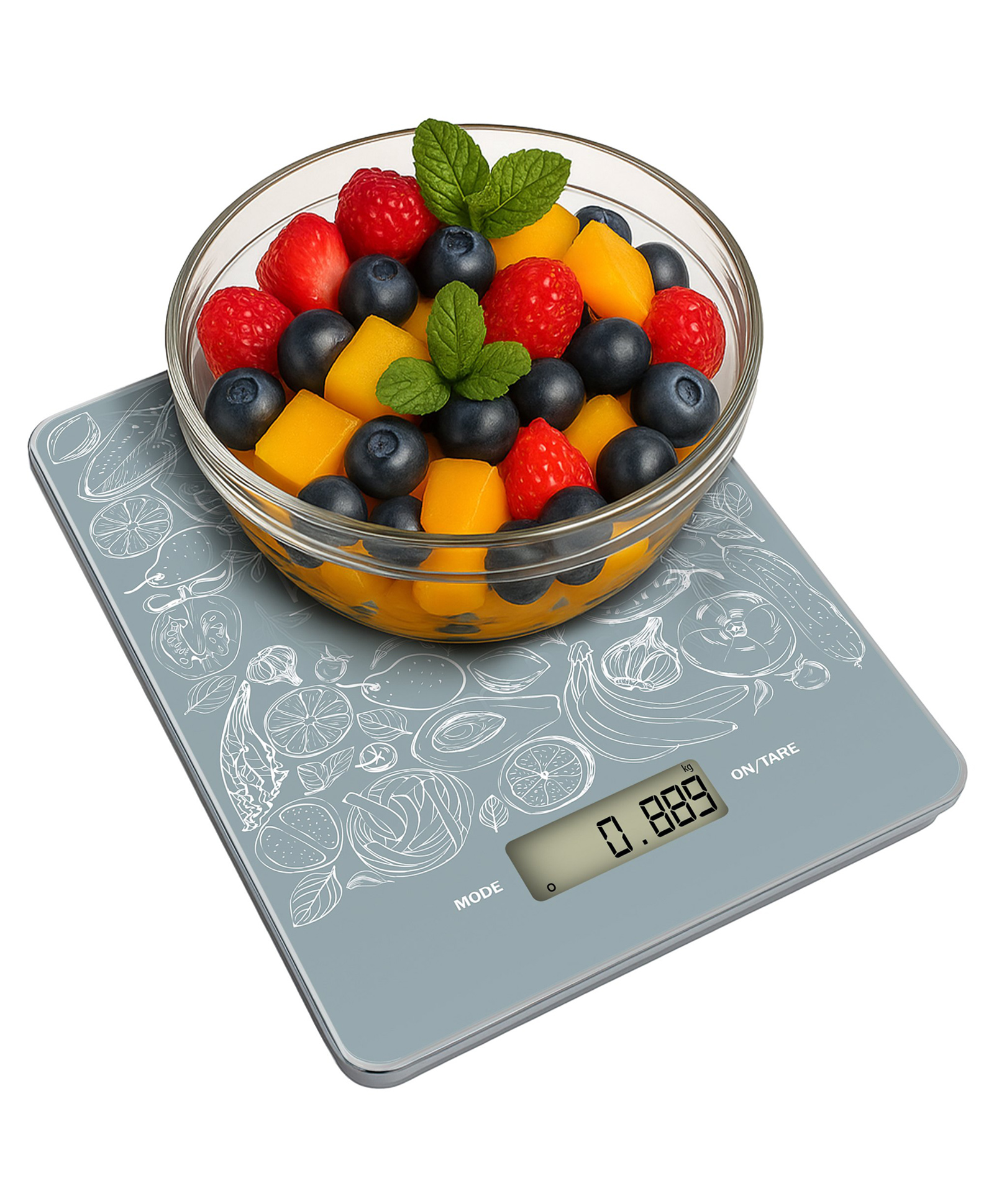 HomeBasic KS100 Portable Digital Kitchen Weighing Scale for Home Baking, Cooking with LCD, Touch Button, Auto-Off, 5 Measurement Units, Tare Function & Capacity up to 5kg Powered Battery (GREY)-picture-12
