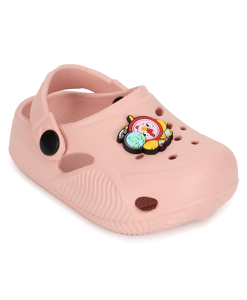 TRUFFLE COLLECTION Perforated Clogs With Alarm Clock Charms - Pink-image-48