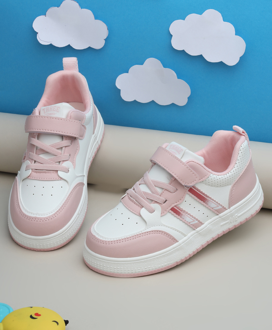 TRUFFLE COLLECTION Colour Blocked With Lace Up & Velcro Closure Sneakers - Pink-picture-46