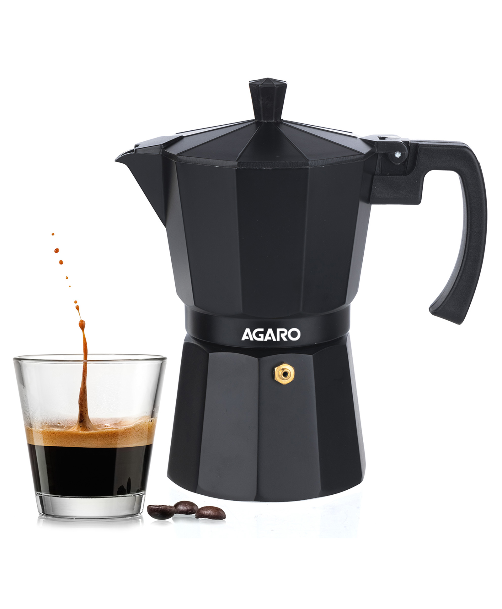 AGARO Espresso & Coffee Maker Classic Aluminium Moka Pot Black - 240 ml-picture-23