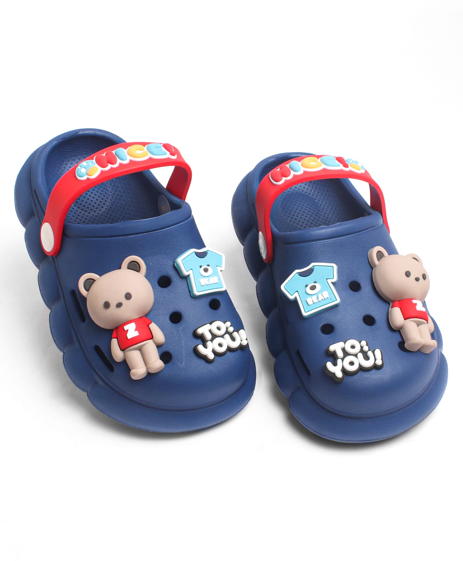 KIDLINGSS Baby Bunny Applique Detailed Perforated Slingback Clogs - Blue-picture-20
