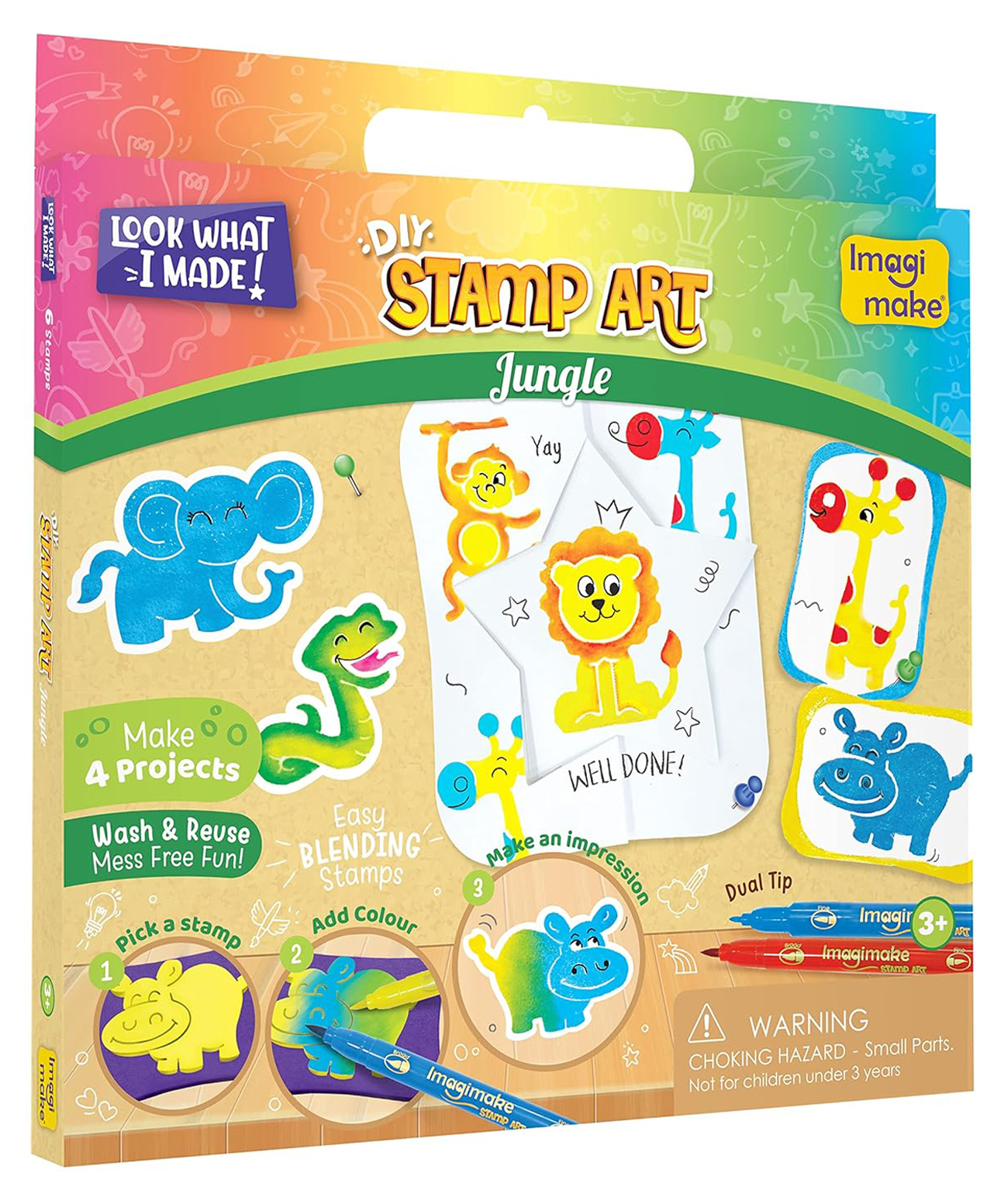 Imagimake Stamp Art - DIY Kids Art Set - Return Gift Combo for Birthday - 12 Piece Assorted Theme Set, EVA Foam, Paper, Multicolor-picture-3