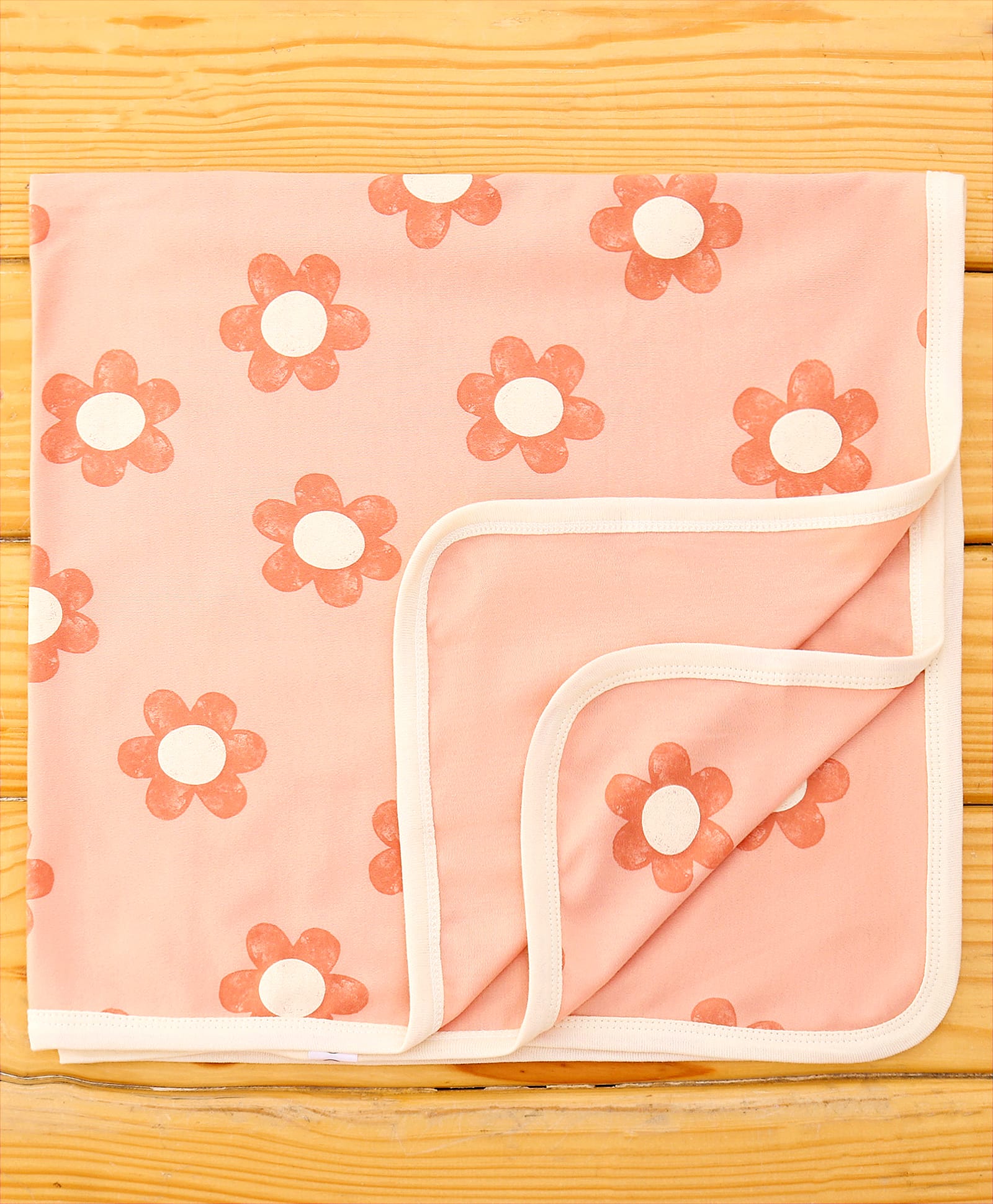 Ben Benny Interlock Knit Floral Printed Towel L 78 x B 77 cm - Peach-image-36