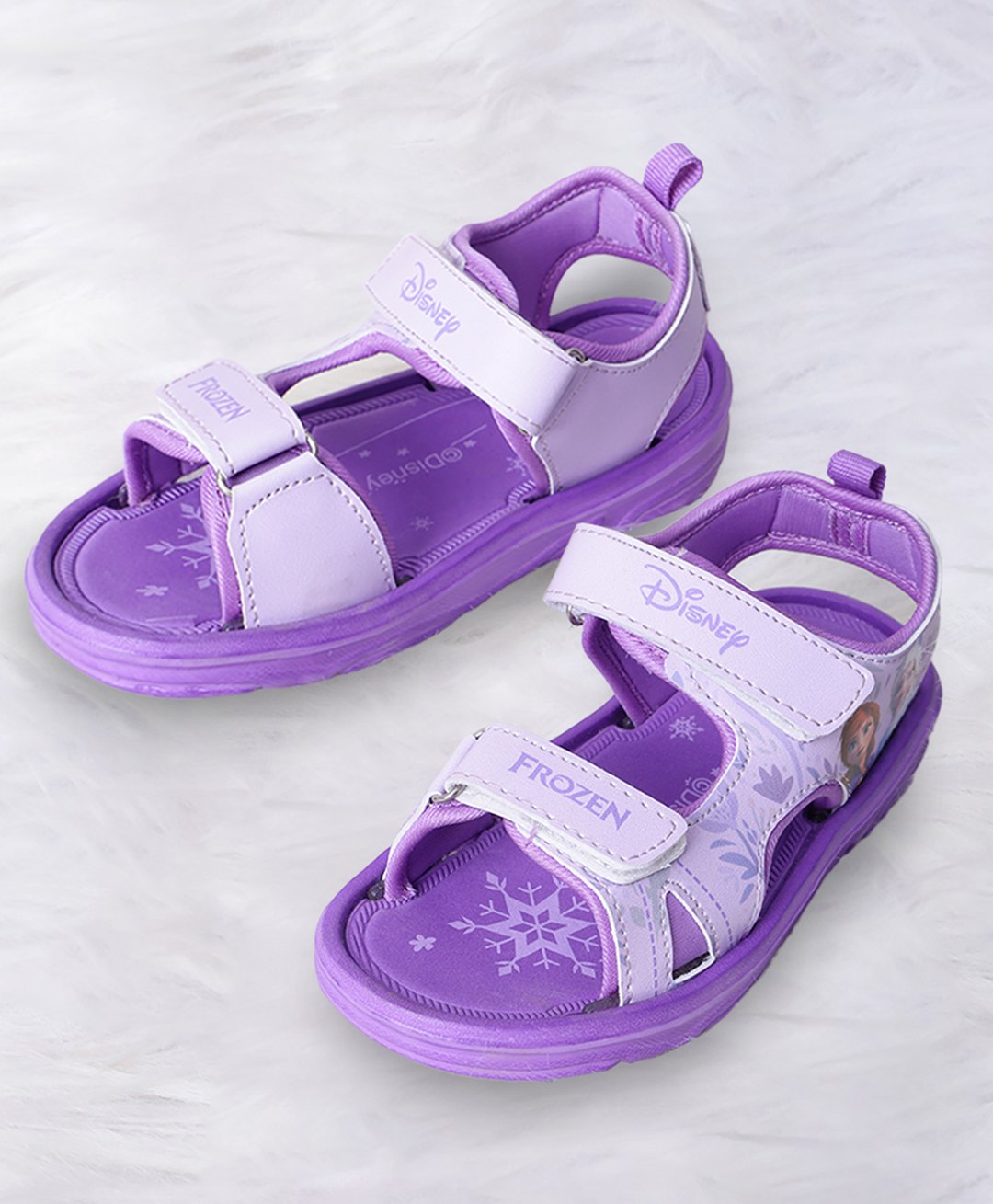 Kidsville Disney Frozen Featuring Anna & Elsa Designed Sandals With Velcro Closure - Purple-picture-19
