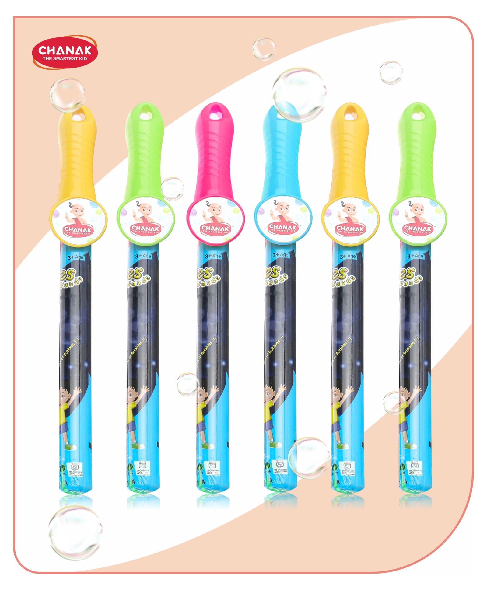 Aditi Toys Premium Bubble Wands - Set of 6 Colorful Bubble Sticks for Kids Age 3+ - Fun Outdoor Bubble Play-image-37