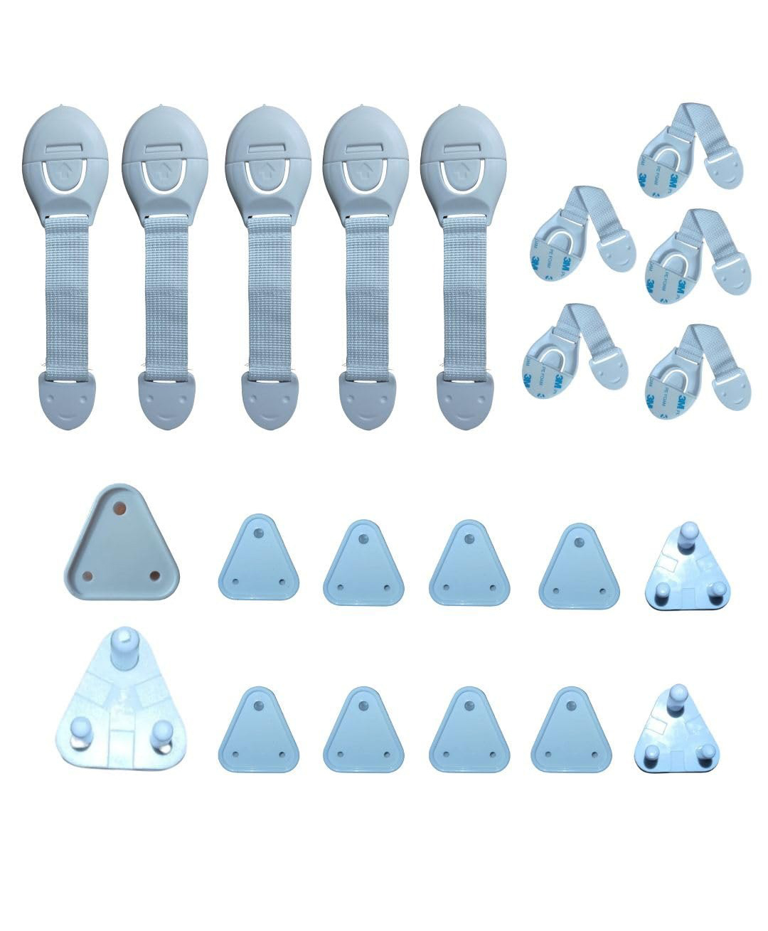 Nexbie Combo Of Baby Safety Locks for Cabinet, Drawer, Fridge, Cupboard, Pack of 10 & Electric Socket Plug Cover Guards Pack of 12 with 10 small and 2 large-image-49