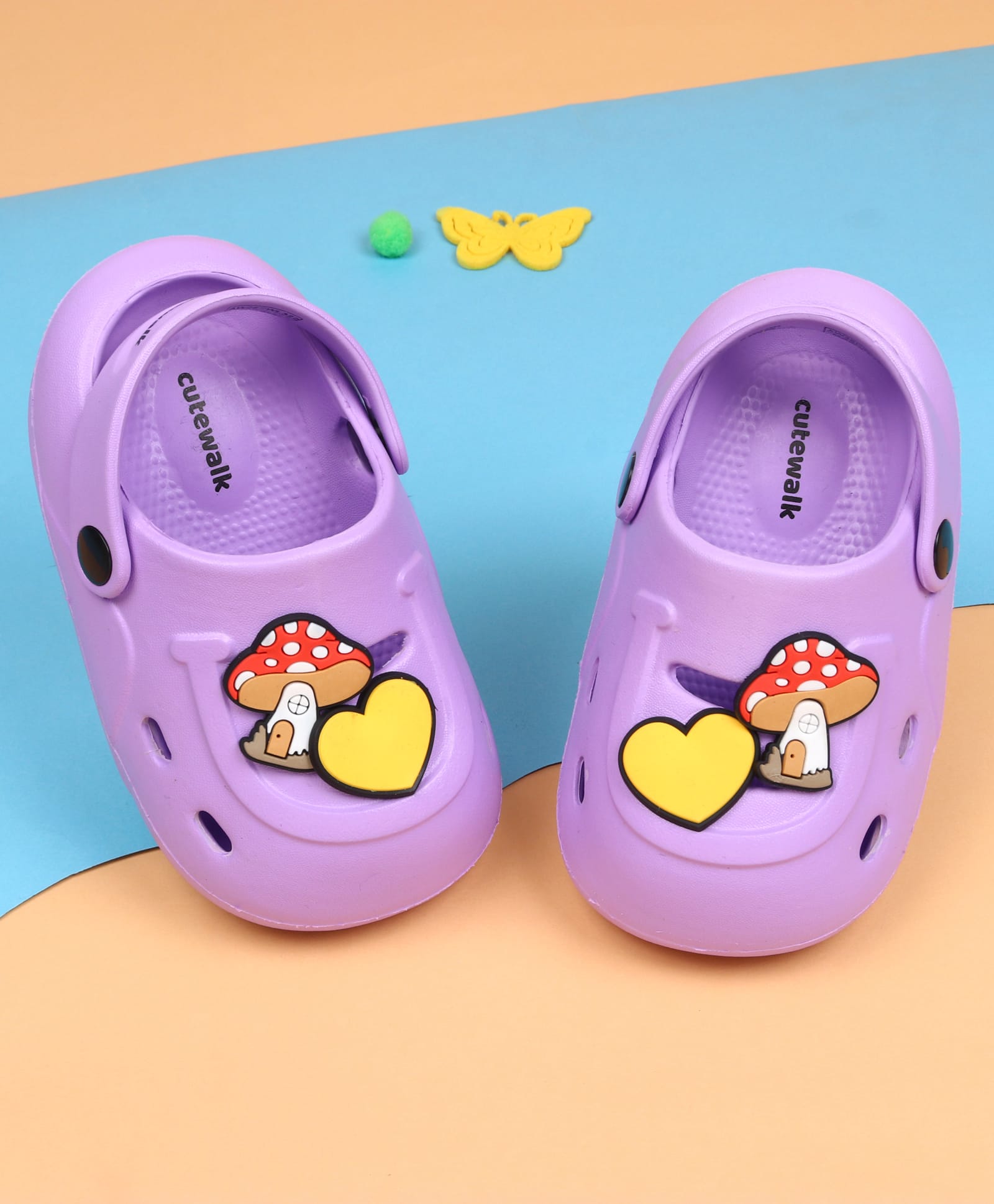 Cute Walk by Babyhug Clogs With Mushroom Applique - Purple-picture-26