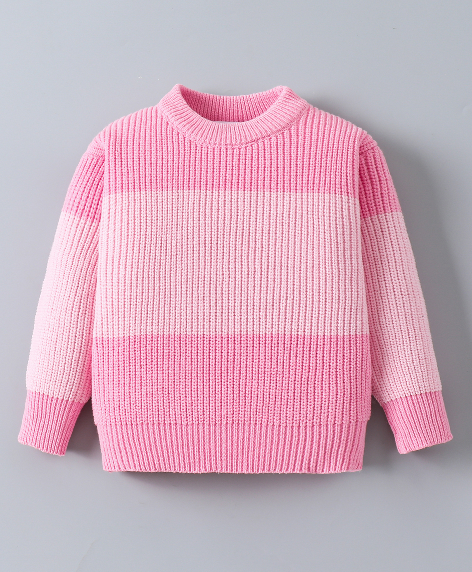 Mark & Mia Viscose Full Sleeves Pullovers with Color Block Design - Pink-picture-20