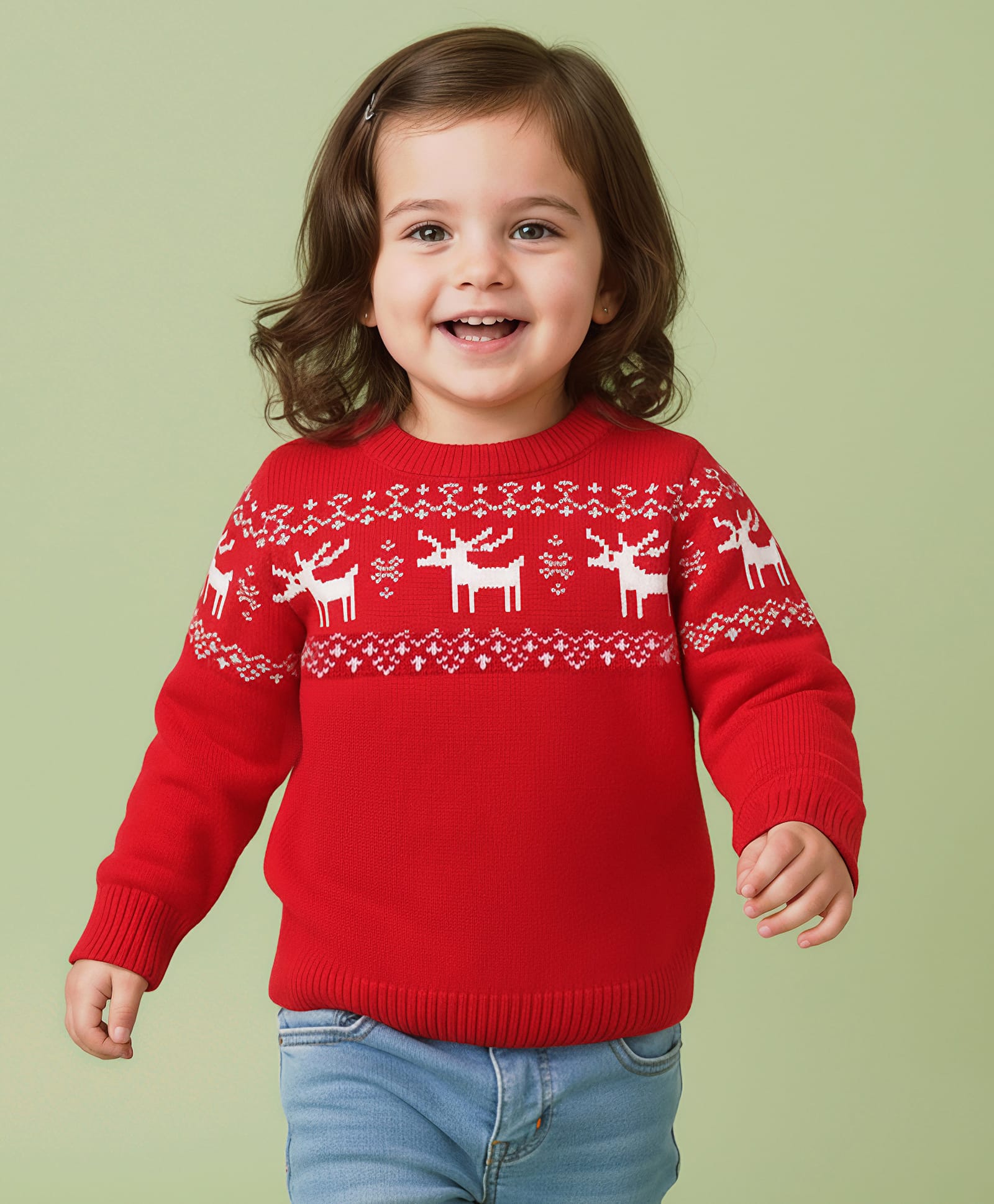 Mark & Mia Viscose Full Sleeves Pullover Sweater with Christmas Design - Red-image-31