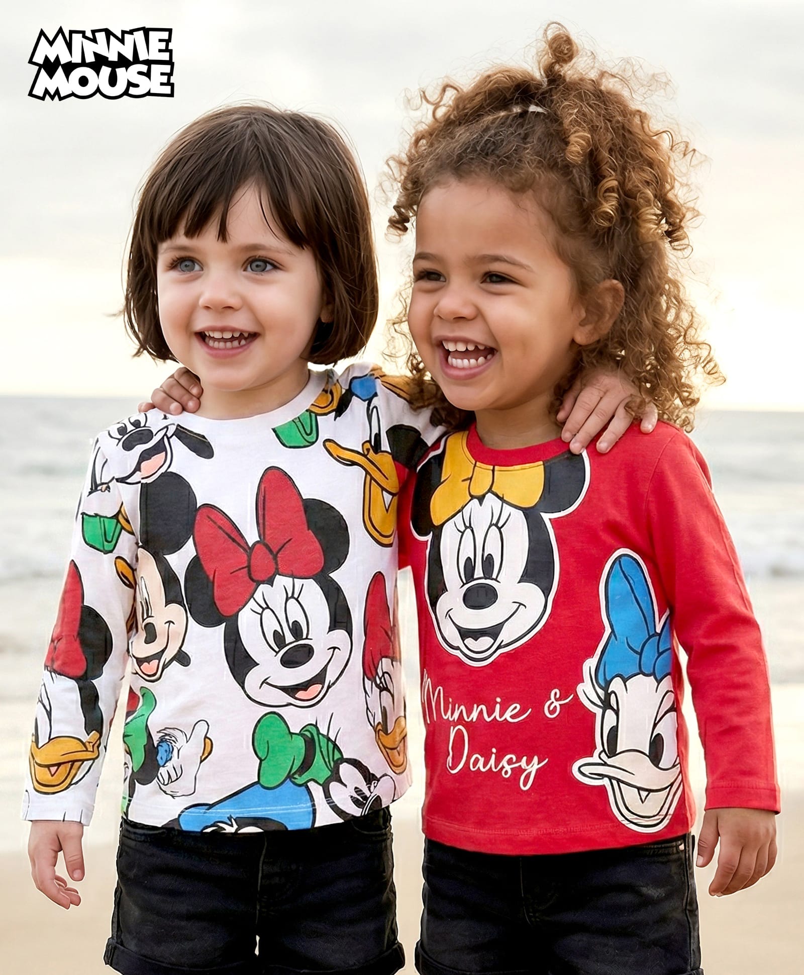 Babyhug Disney Single Jersey Knit Full Sleeves T-Shirts with Minnie & Friends Graphics Pack of 2 - Red & White-picture-18