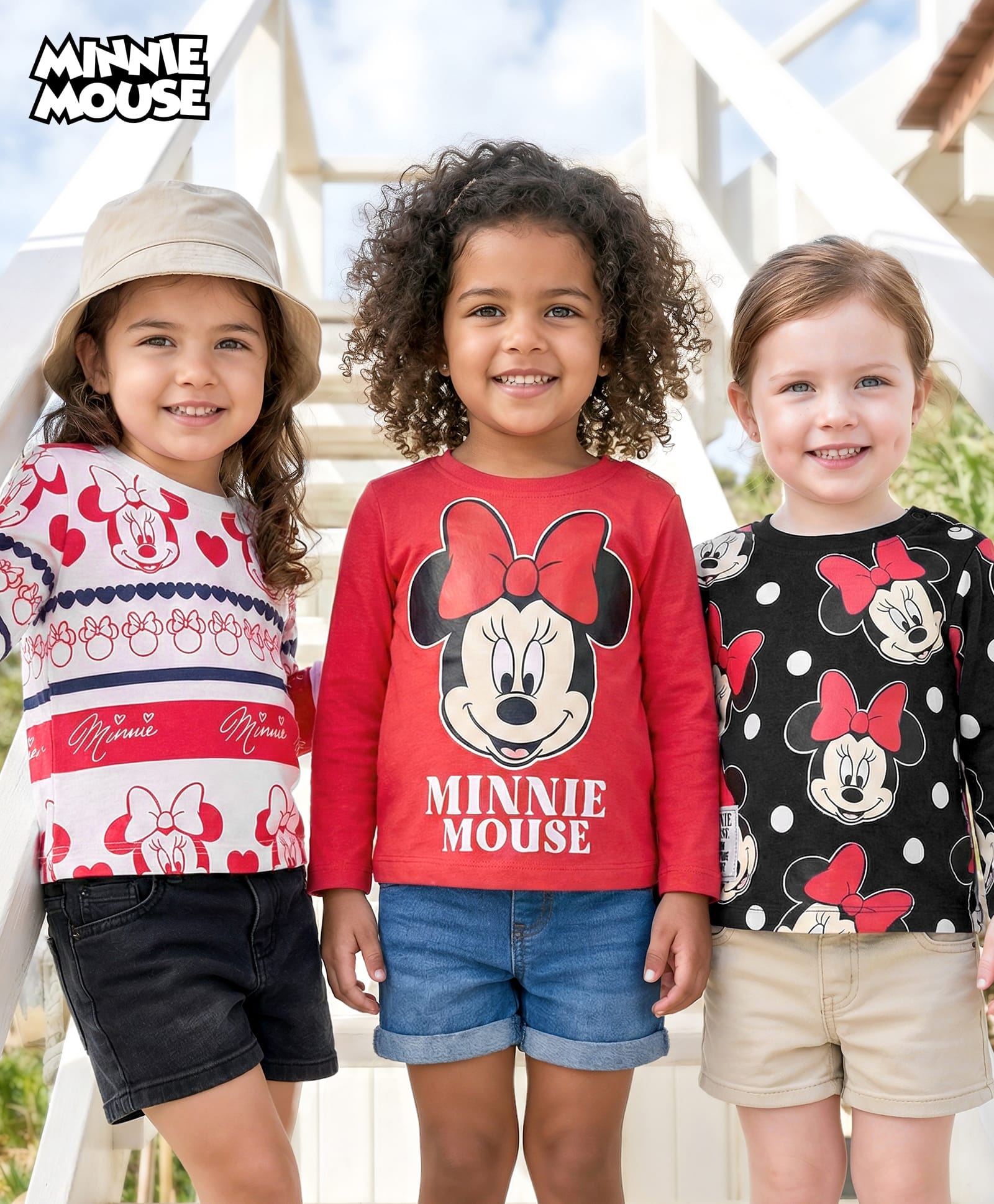 Babyhug Disney Single Jersey Knit Full Sleeves T-Shirt with Minnie Mouse Graphics Pack of 3 - Red Black & White-picture-18