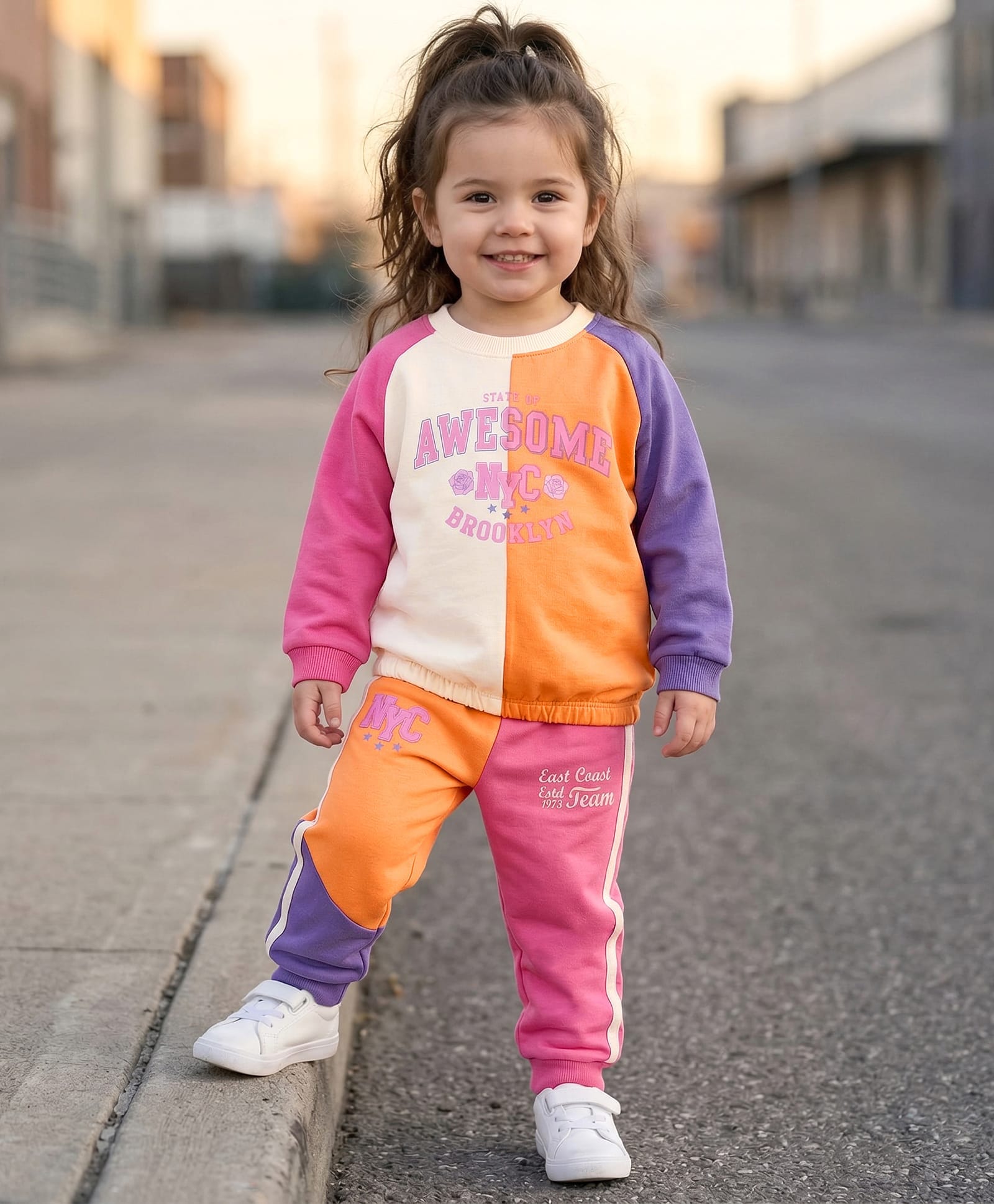 Babyhug Terry Knit Full Raglan Sleeves Top & Bottomwear Set With Text Print - Multicolour-image-24