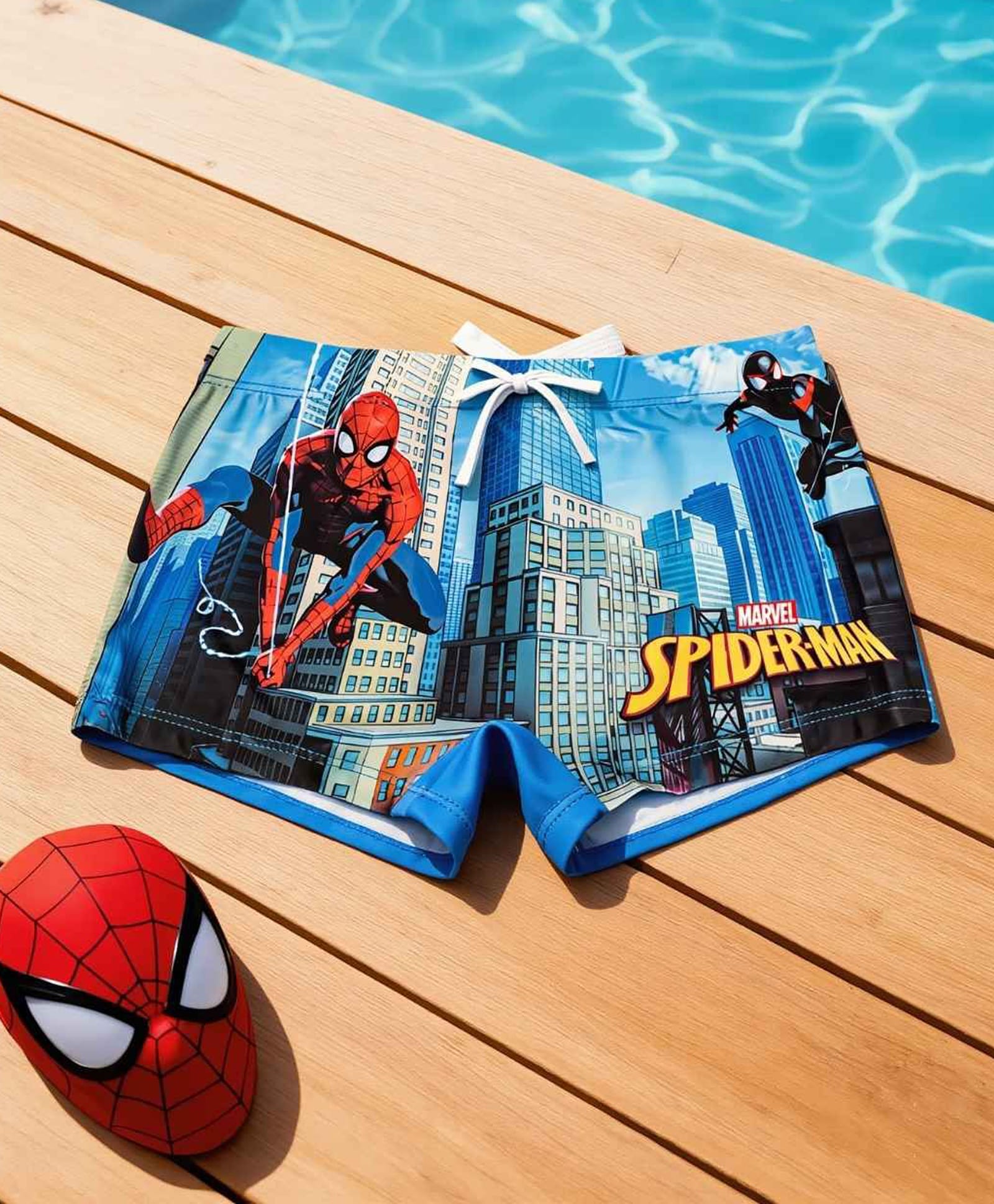 Marvel by Yellow Bee Featuring Spiderman Printed Swim Shorts - Blue-picture-37