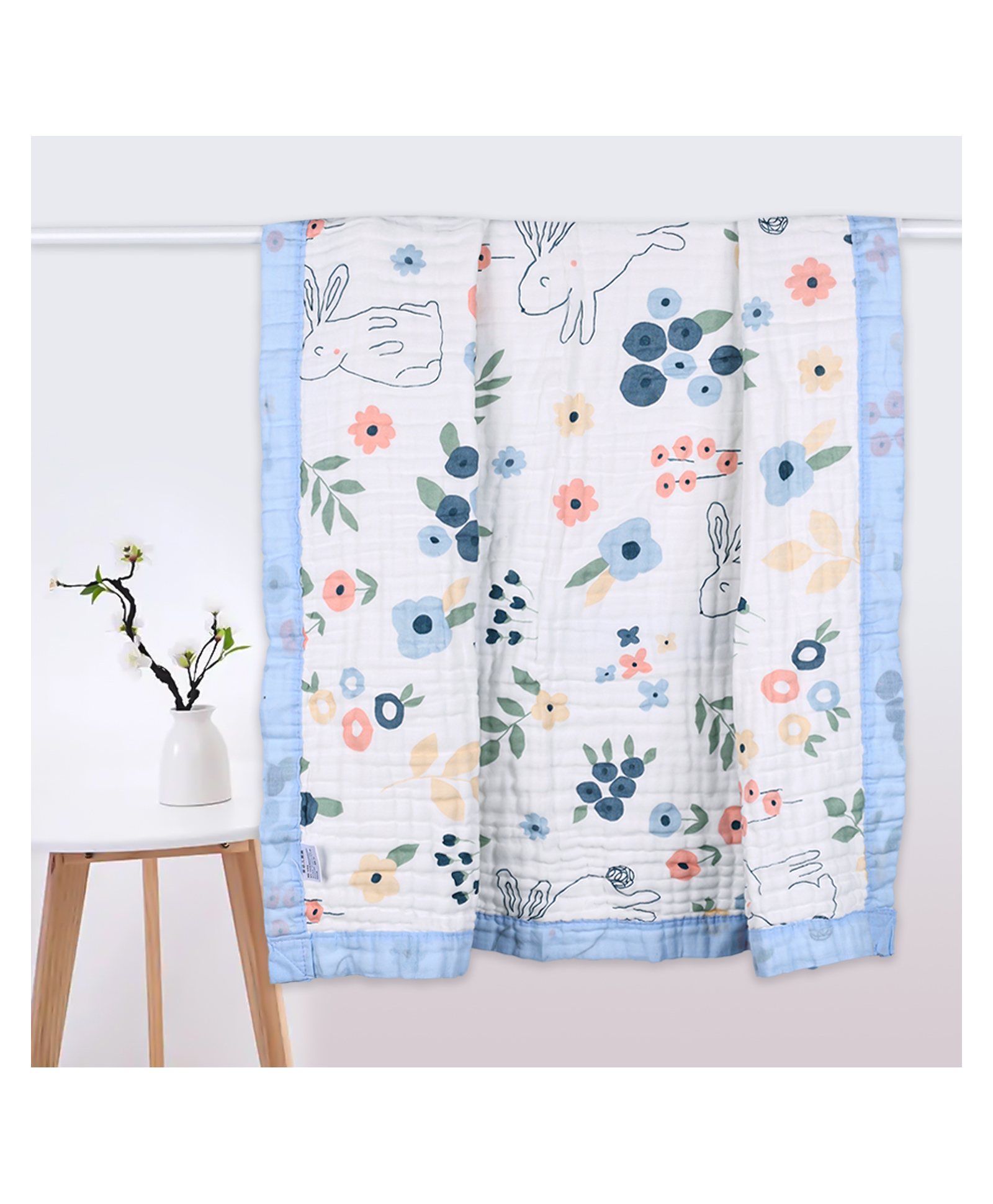 Moms Home Organic Cotton 6 Layer Muslin Blanket | Super Soft Cotton Kids Blanket | Flower|Pack of 1-image-41