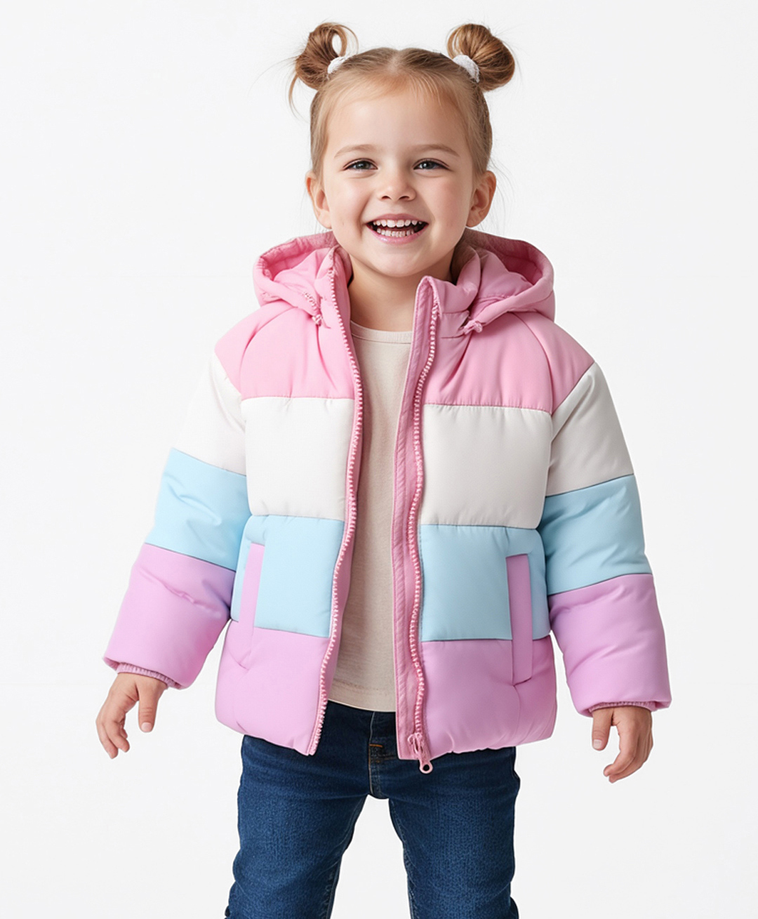 Bonfino Woven Full Raglan Sleeves Padded Hooded Jackets With Colour Block Design - Pink-picture-17