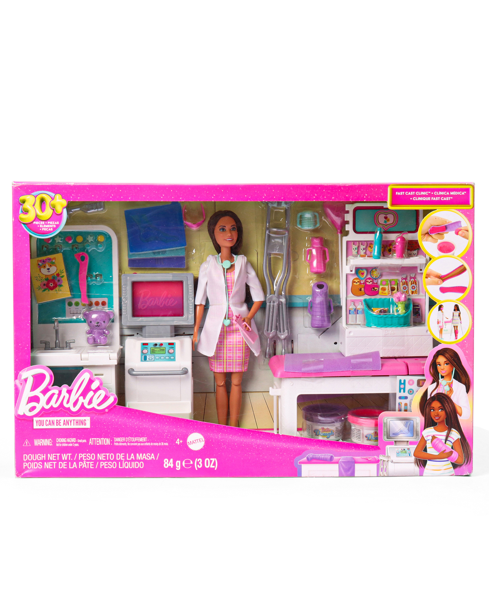 Barbie Fast Cast Clinic Playset Pink - Height 12 cm