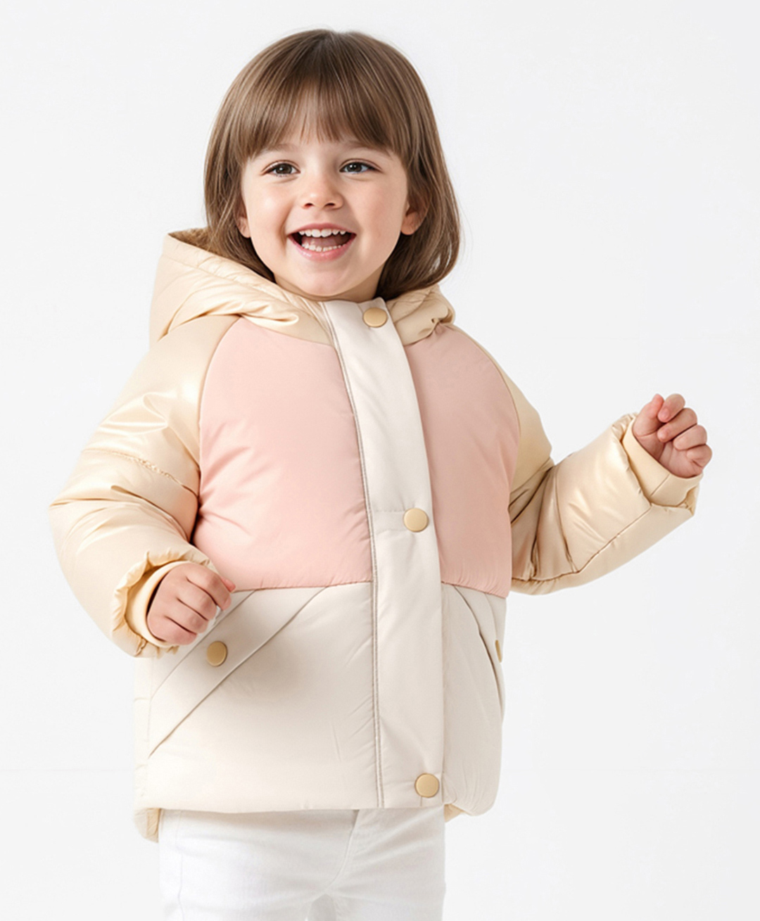 Bonfino Woven Full Raglan Sleeves Hooded Quilted Puffer Jacket With Color Block Design - Multicolor-image-40