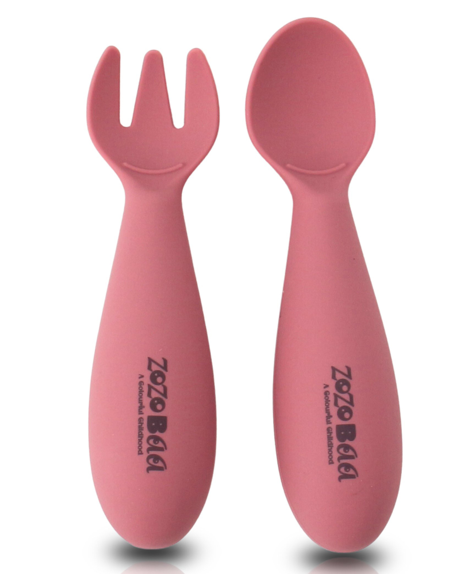 ZoZoBaa Baby Weaning Spoon & Fork Set, Chewable Silicone Utensils for Training Infants, Baby Led Self Feeding, 6 M+| Gum Friendly, BPA Free, Dishwasher Safe, Unbreakable, 1 Pair, Dark Red-picture-16