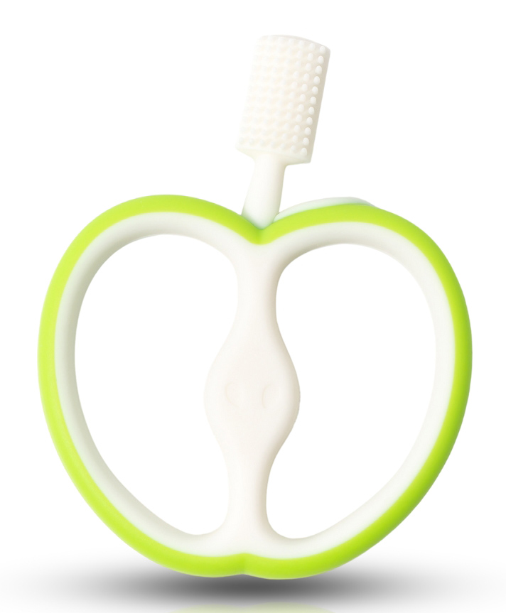 ZoZoBaa Apple Shape Soft Silicone Teether for Baby Gums, Teething Toys for Babies, BPA Free, Pain-Relief, Non-Toxic, 100% Food Grade, Soothing & Smooth Edges Easy to Grasp Chewable - Green (Pack of 1)-image-17