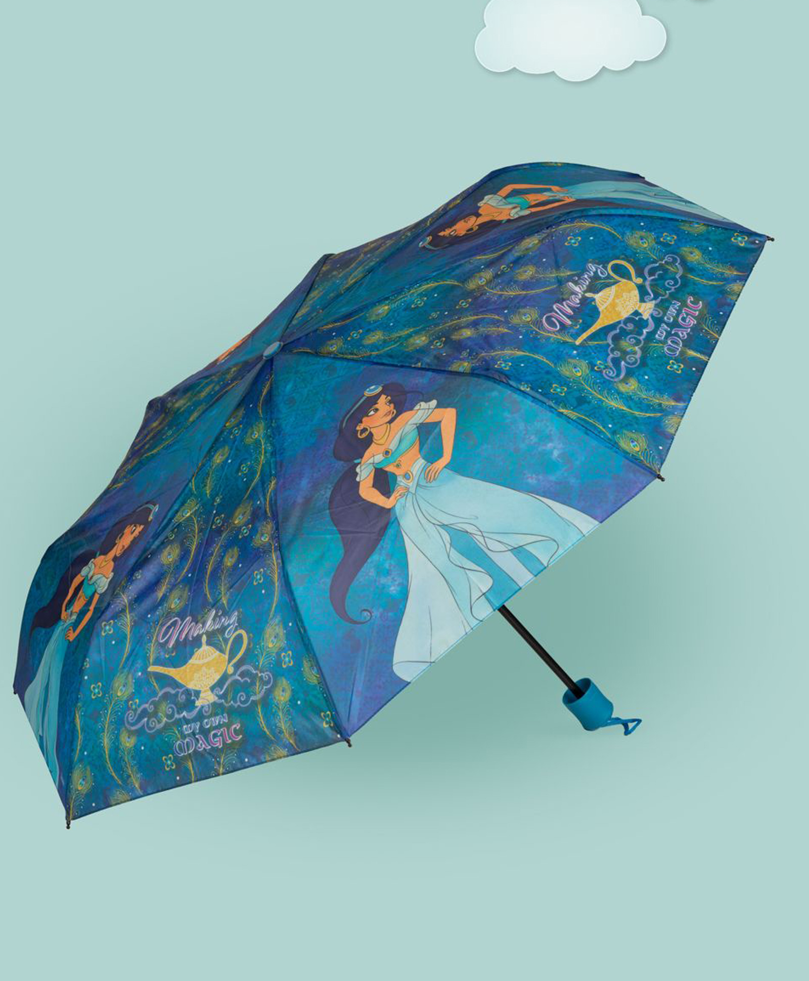 Disney by Yellow Bee Printed Jasmine Character Designed Umbrella - Blue
