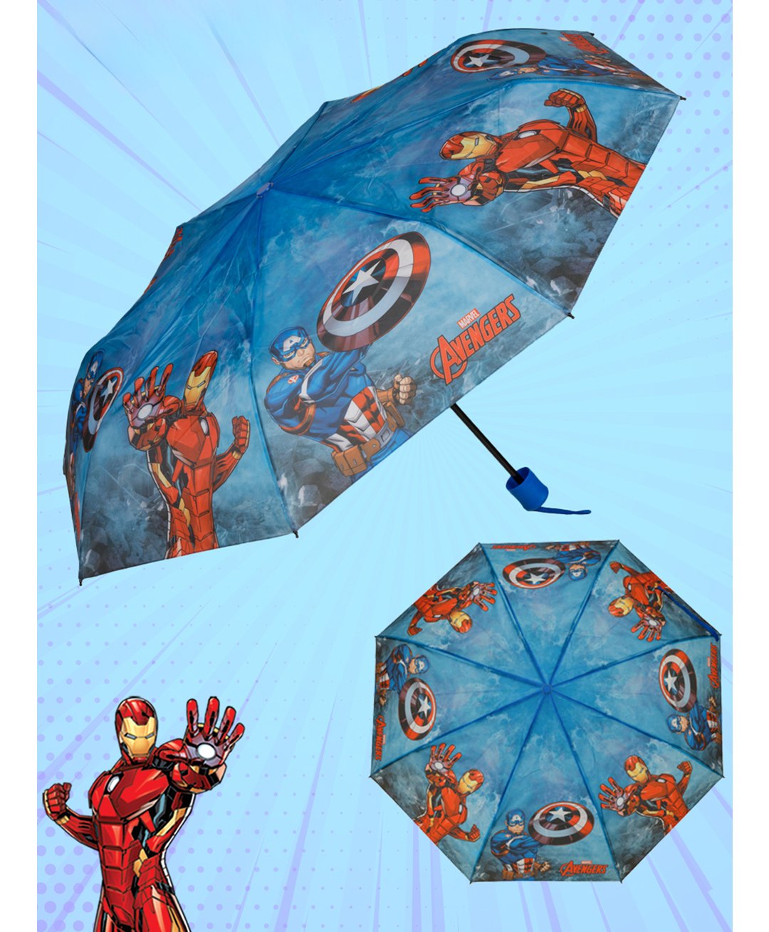 Marvel by Yellow Bee Captain America Character Designed Umbrella - Blue