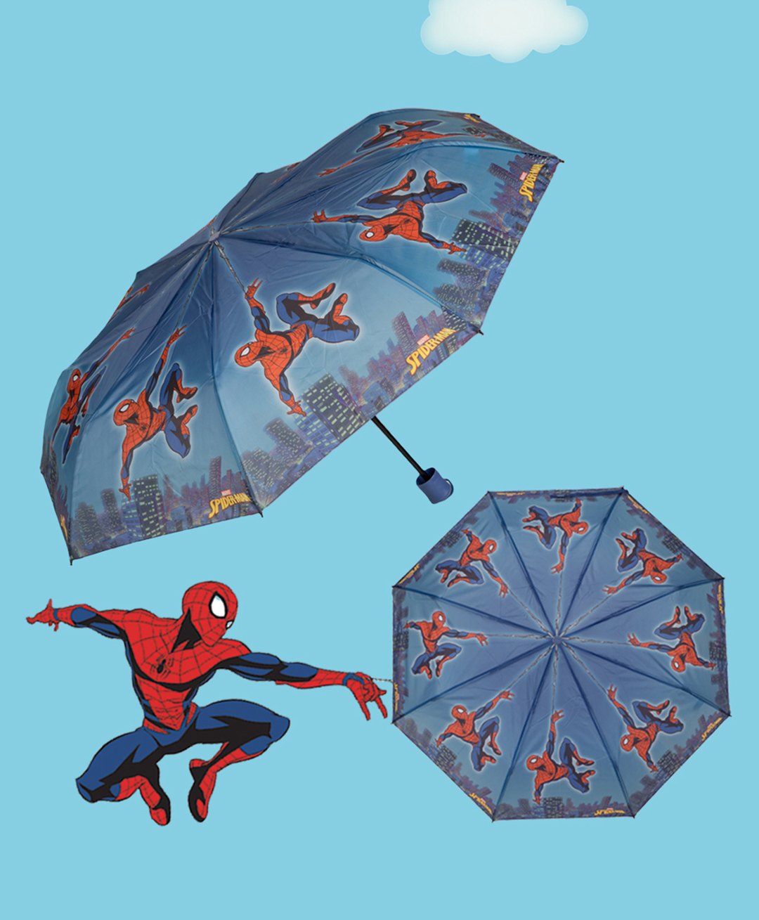 Marvel by Yellow Bee Spider Man Character Designed Umbrella - Blue