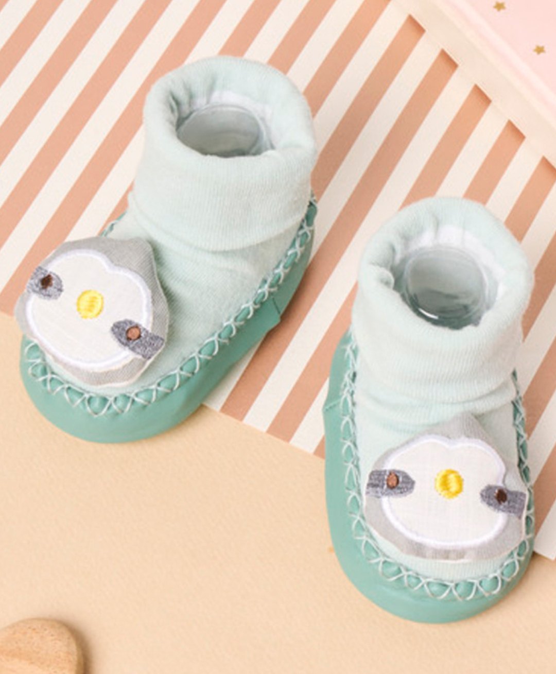 Kicks & Crawl Baby Bird Applique Detailed Booties - Sea Green-image-10
